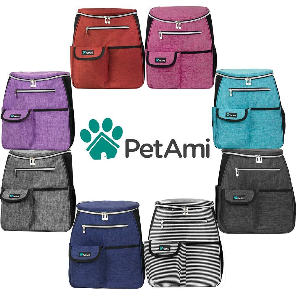 PetAmi Dog Travel Bag Backpack, Airline Approved Dog Bags for Traveling, Puppy Diaper Bag Supplies, Pet Camping Essentials Hiking Accessories Dog Mom Gift, Food Container, Collapsible Bowls, Dark Gray - Image 7