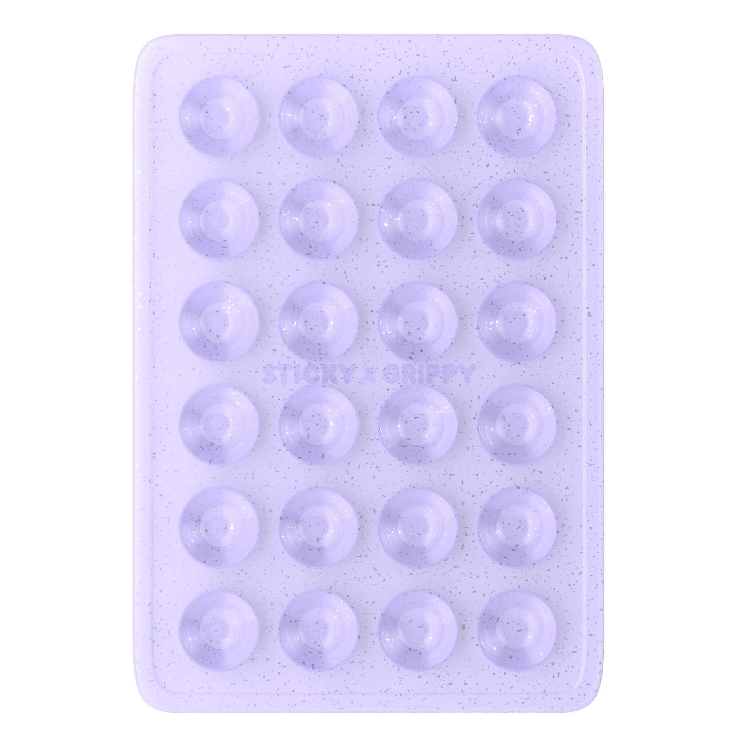 StickyGrippy Suction Phone Case Mount, Sillicon Adhesive Phone Accessory for iPhone and Android, Hands-Free Fidget Toy Mirror Shower Phone Holder, Tiktok Videos and Selfies (Purple Glitter) - Image 2