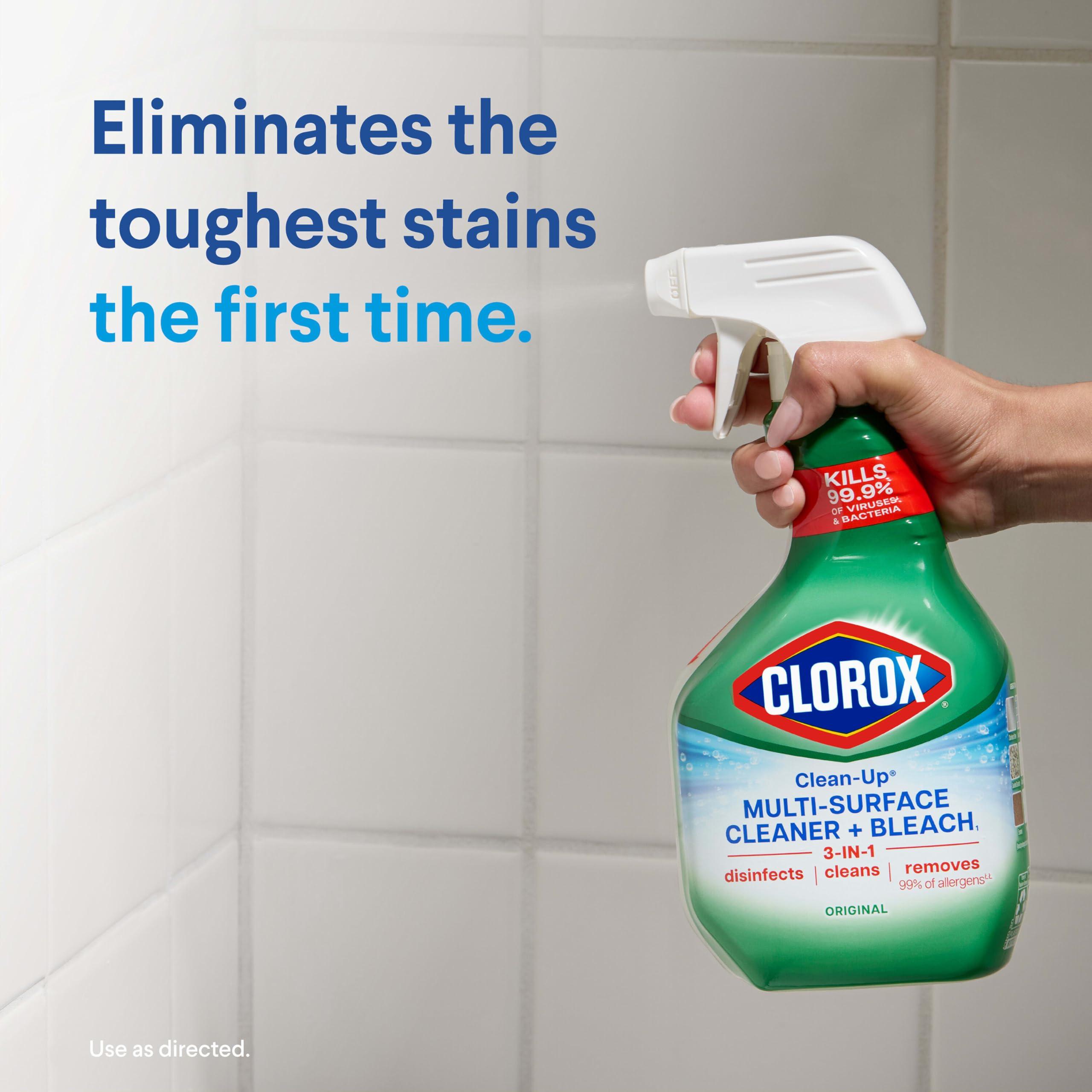 Clorox Clean-Up Cleaner + Bleach Value Pack, 3 Disinfectant and Cleaning Sprays, Kitchen and Bathroom Cleaning, Rain Clean and Original Scent, 32 Ounces (Pack of 3) - Image 7