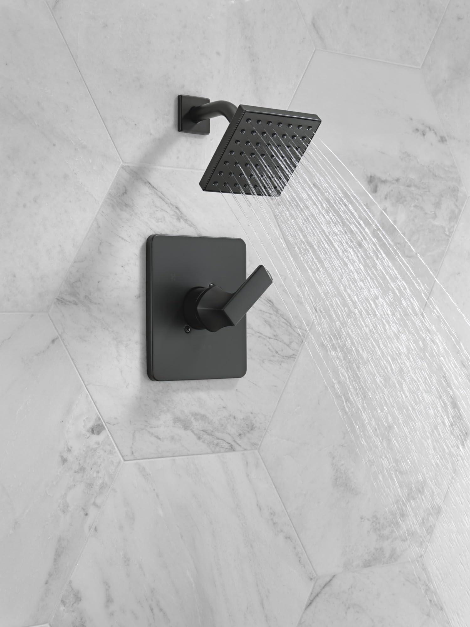 Delta Faucet Velum 14 Series Single-Function Black Shower Faucet Set, Valve Trim Kit, Shower Handle, Delta Shower Trim Kit, Shower Set, Matte Black T14237-BL (Valve Not Included) - Image 2