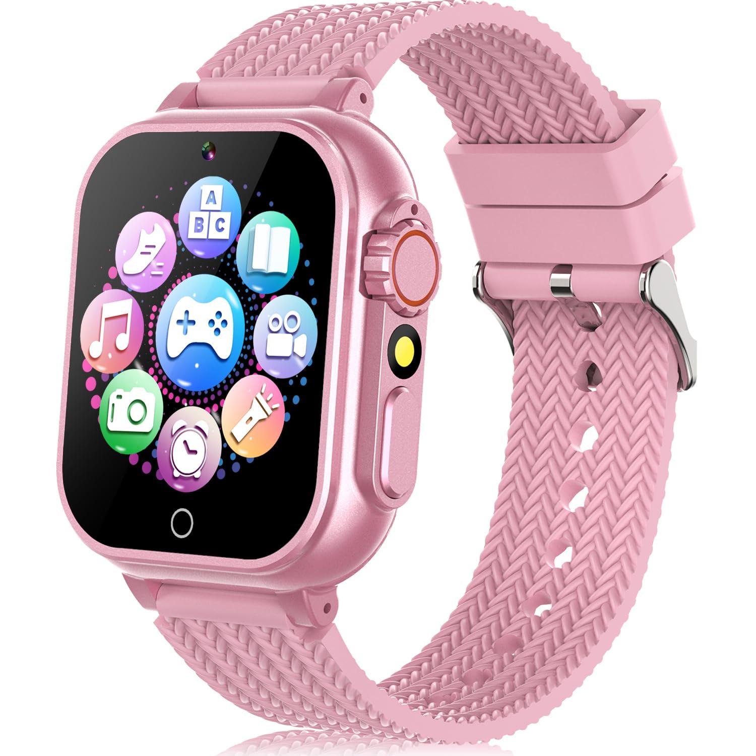 BEIARA Kids Smart Watch for Girls with 32 Games Audiobook Learn Card HD Touchscreen Camera Music Player Pedometer Educational Toys Birthday Gift for Kids Girls Ages 4-12 Kids Smartwatch