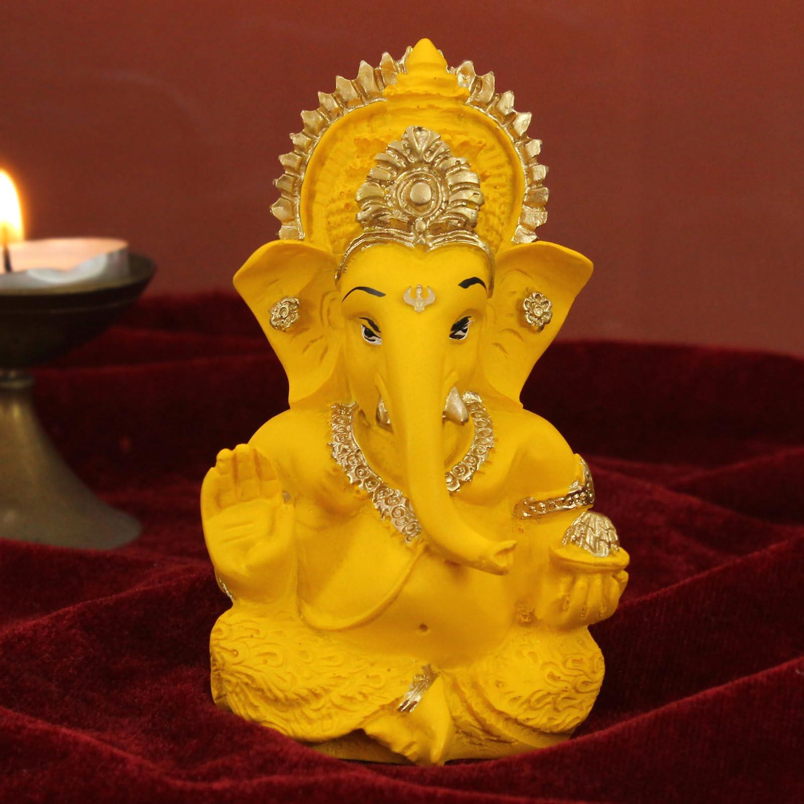 TIED RIBBONS Ganesh Statue for Car Dashboard | Resin, 3 Inch | Ganesha Statue for Home, Office, Desk, Pooja | Baby Ganesha Statues | Indian Decorations for Pooja Mandir Temple | Indian Return Gifts - Image 7