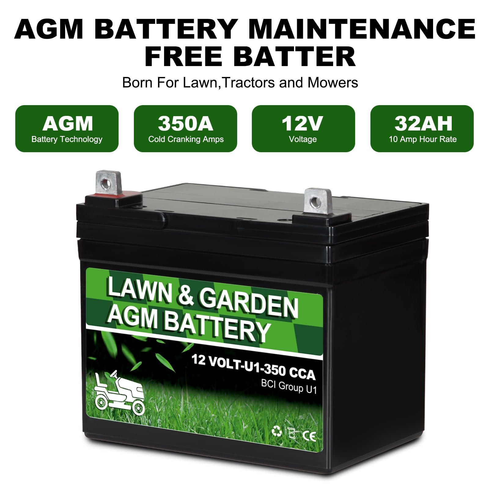 Autocessking Lawn Garden AGM Battery Group U1, 12 Volt 350CCA,Rechargeable SLA Starting Battery for Lawn, Tractors and Mowers, Compatible with John Deere, Toro, Cub Cadet, and Craftsman Mower - Image 5