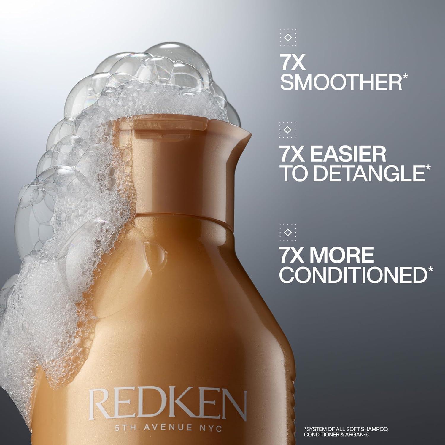 Redken All Soft Shampoo - Moisturizes & Hydrates Dry Hair, Softens & Adds Shine, With Argan Oil, Safe For Color-Treated Hair - Image 2
