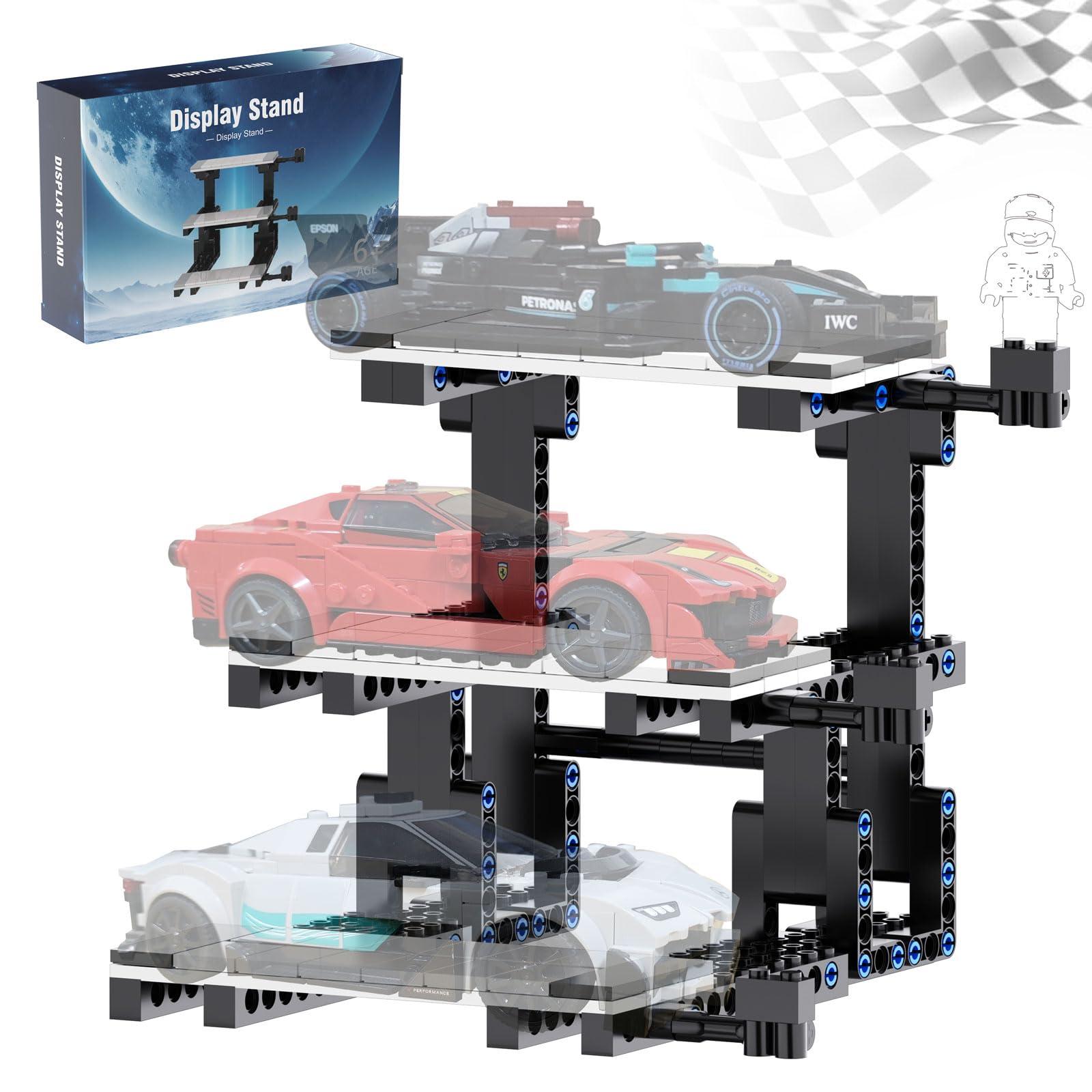 Display Stand for Lego Speed Champions Building Kit, 3 Layer Stand for Lego Car 76918 76923 76934 76919 76909 76914 76917 Model with Driver's Display, Collectible Gifts for Adults (220 Pcs)