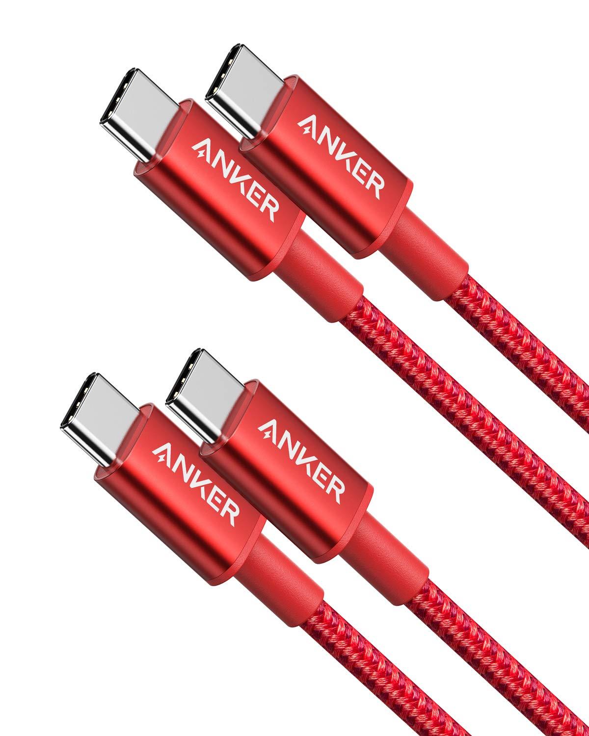 Anker USB C to USB C Cable, Type-C 60W Fast Charging Cable (3.3FT, 2Pack) for iPhone 16 Series, iPad Mini 6 and More (Red)
