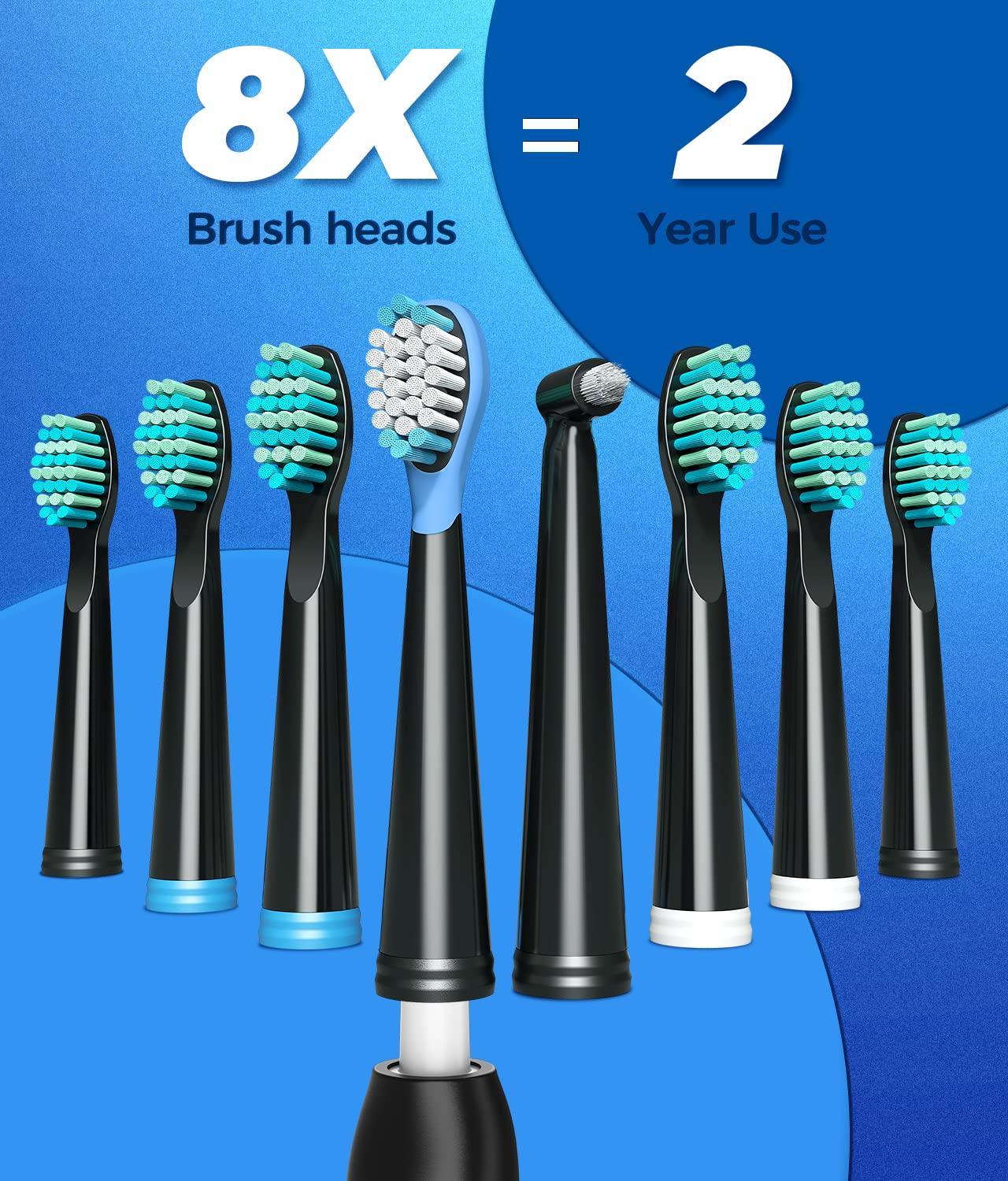 TEETHEORY Sonic Electric Toothbrushes for Adults and Kids, 8 Brush Heads Electric Toothbrush with 40000 VPM Deep Clean 5 Modes, Rechargeable Fast Charge 4 Hours Last 30 Days - Image 4