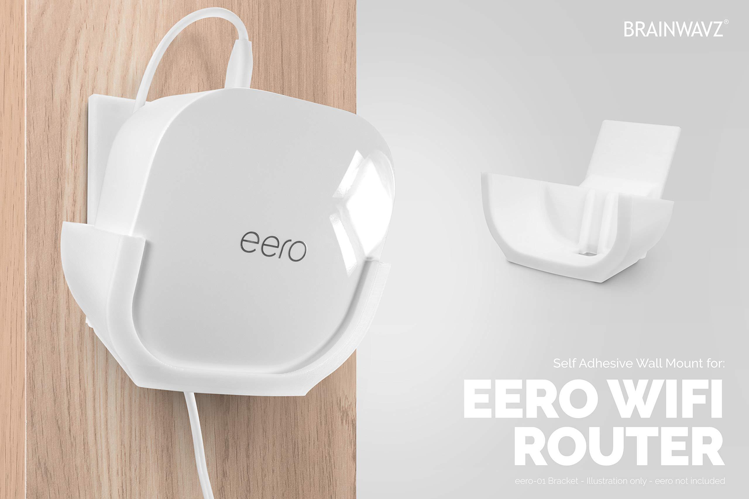 Screwless Wall Mount for Eero Mesh WiFi Holder, Tilted for Max Reception, Custom Design (NOT Compatible with Eero 6/Pro 6/Beacon), Strong VHB Adhesive, No Tools, No Mess, White by Brainwavz - Image 8