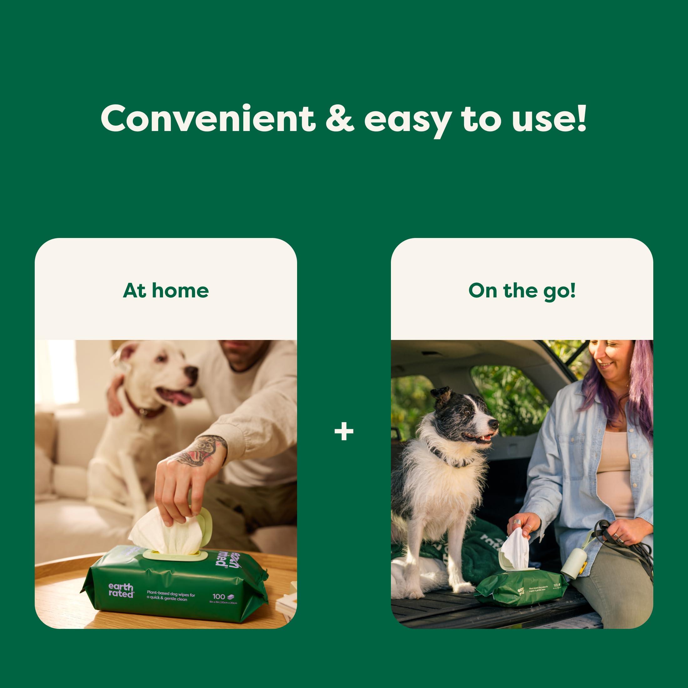 Earth Rated Pet Wipes for Dogs and Cats, Hypoallergenic, Cleaning and Hydrating, for Grooming Paws, Body and Butt, Unscented, 100 Count - Image 8