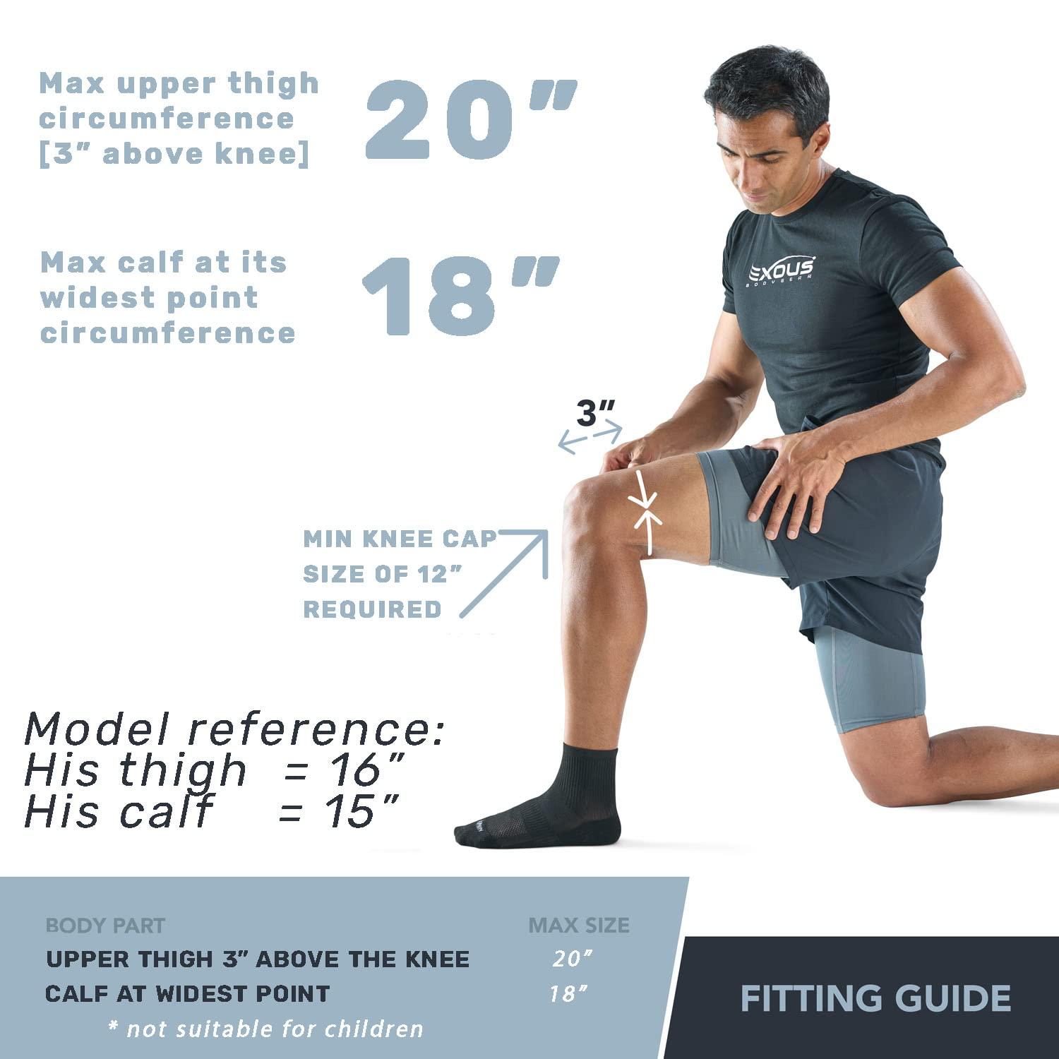 EXOUS BODYGEAR Knee Brace Meniscus Tear Support For Arthritis Acl, Mcl Pain Patented 4-way Adjustable Wraparound Strap Dual Side Stabilizer For Patella Stability Size [medium] - Image 6