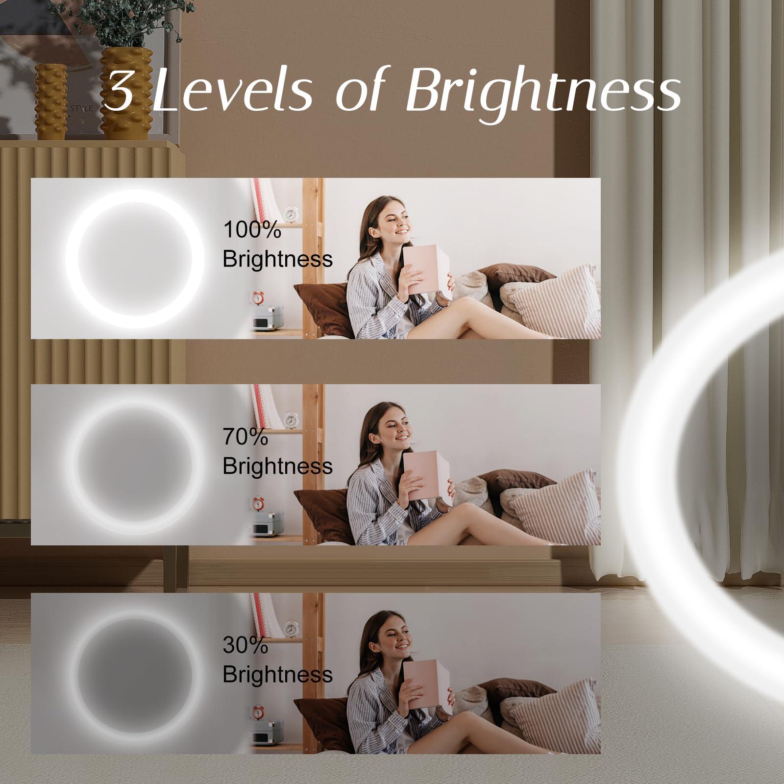 Kakuje Compact Mirror with Light, 1X/3X Magnification LED Pocket Mirror with USB Data Cable,Mini Mirror for Purse, Pocket,Travel and Present (Pink) - Image 4