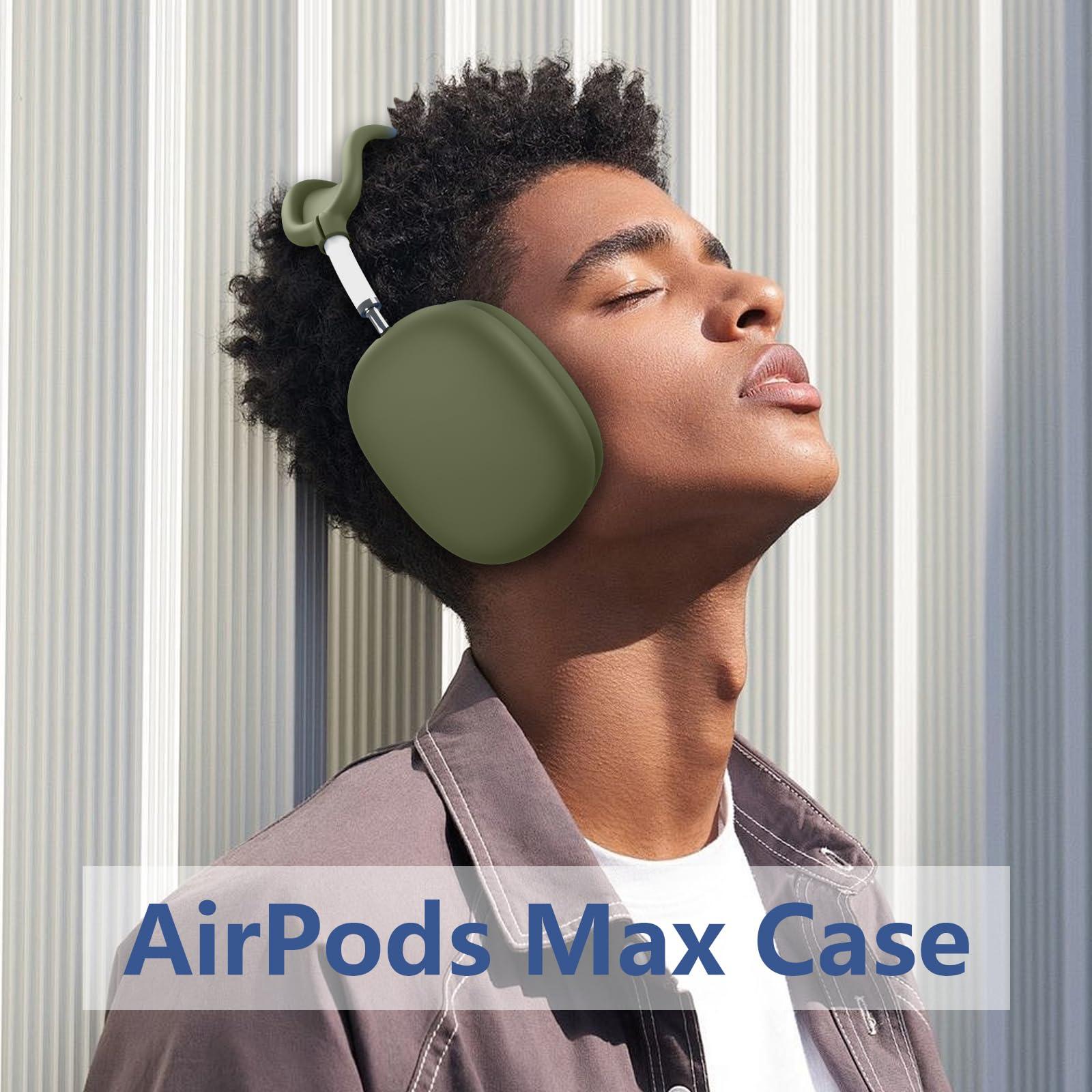 [4 in 1]Silicone Case Cover for AirPods Max USB-C (2024),Anti-Scratch Sweat-Proof Ear Pad Case Cover/Ear Cups Cover/Headband Cover Accessories Silicone Protector for AirPods Max Headphones(Army Green) - Image 6