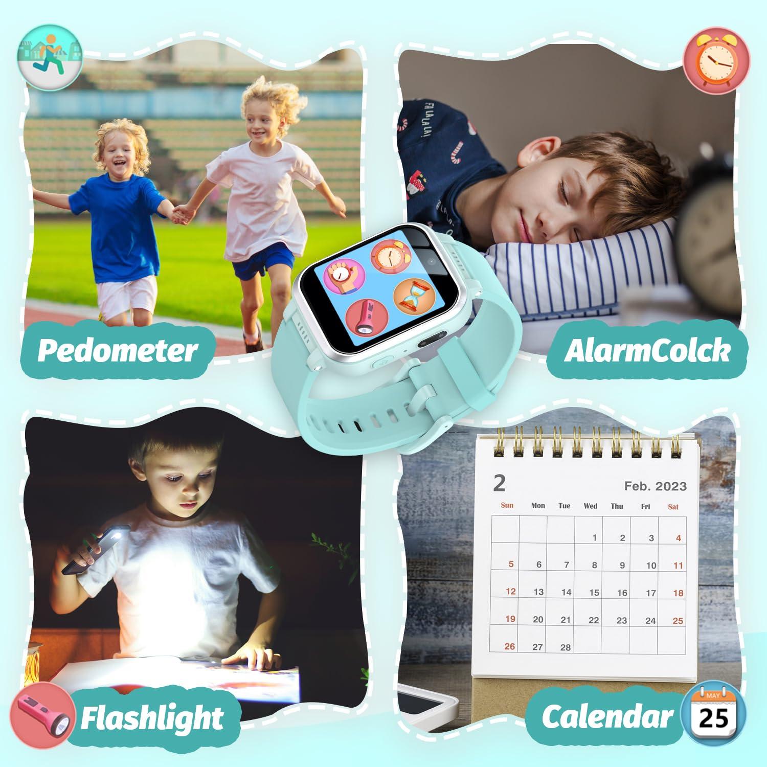 meoonley Kids Smart Watch with Puzzle Games HD Touch Screen Camera Video Music Player Pedometer Alarm Clock Flashlight Fashion Kids Smartwatch Gift for 6-13 Year Old Boys Girls Toys - Image 7