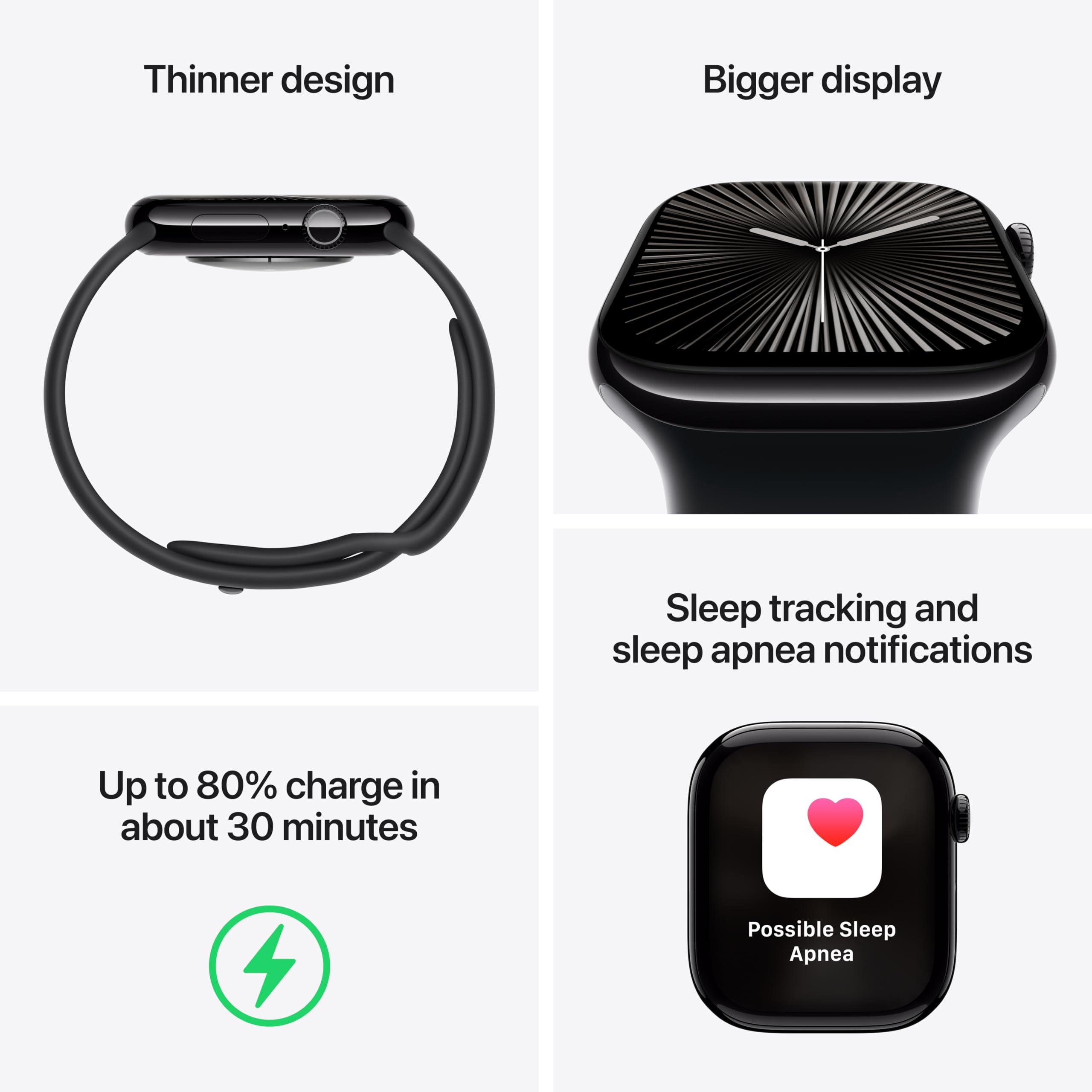 Apple Watch Series 10 [GPS + Cellular 42mm case] Smartwatch with Rose Gold Aluminium Case with Light Blush Sport Band - S/M. Fitness Tracker, ECG App, Always-On Retina Display, Water Resistant - Image 4