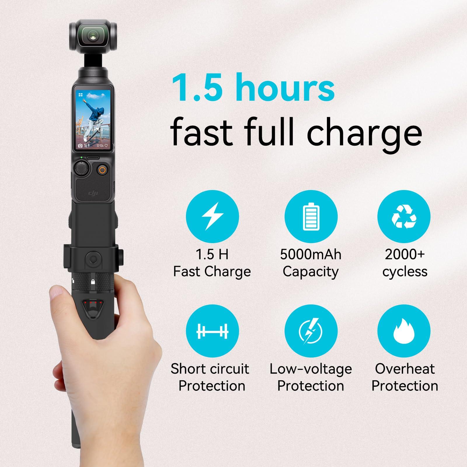 Smatree Portable Osmo Pocket 3 Power Stick (Power Bank) Compatible for DJI Osmo Pocket 3, Handheld Smartphone Holder Mount Bracket Only for DJI Osmo Pocket 3 Camera - Image 5