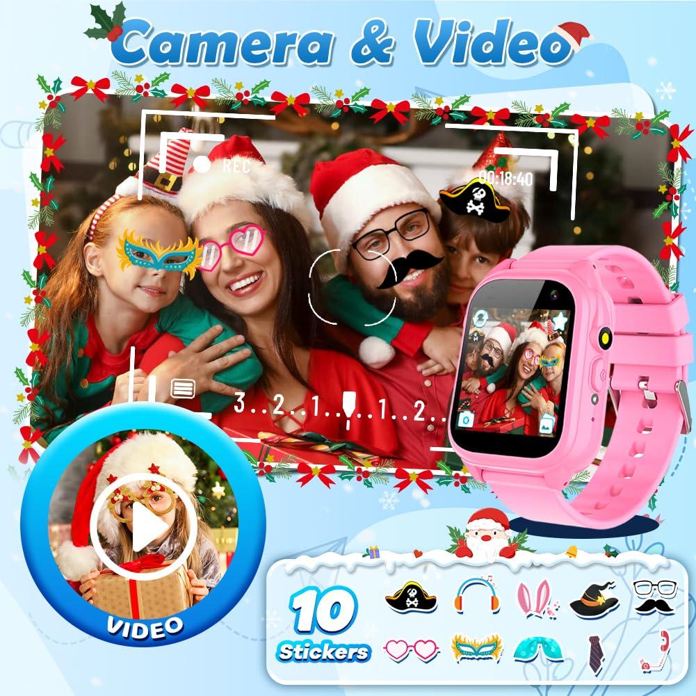 BEIARA Waterproof Kids Smart Watch for 3-12 Years Old Boys Girls Toys with 26 Game Video Camera Pedometer Music Player Alarm Clock Calculator 1.44'' HD Touchscreen Educational Toys Birthdays Gifts - Image 5