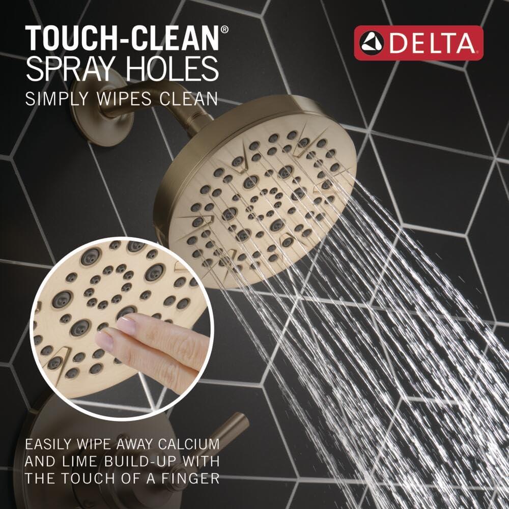 Delta Faucet Saylor 14 Series Gold Shower Valve Trim Kit, Delta Shower System, Shower Faucet Set, Gold Shower Fixture, Shower Head and Handle Set, Champagne Bronze T14235-CZ (Valve Not Included) - Image 5