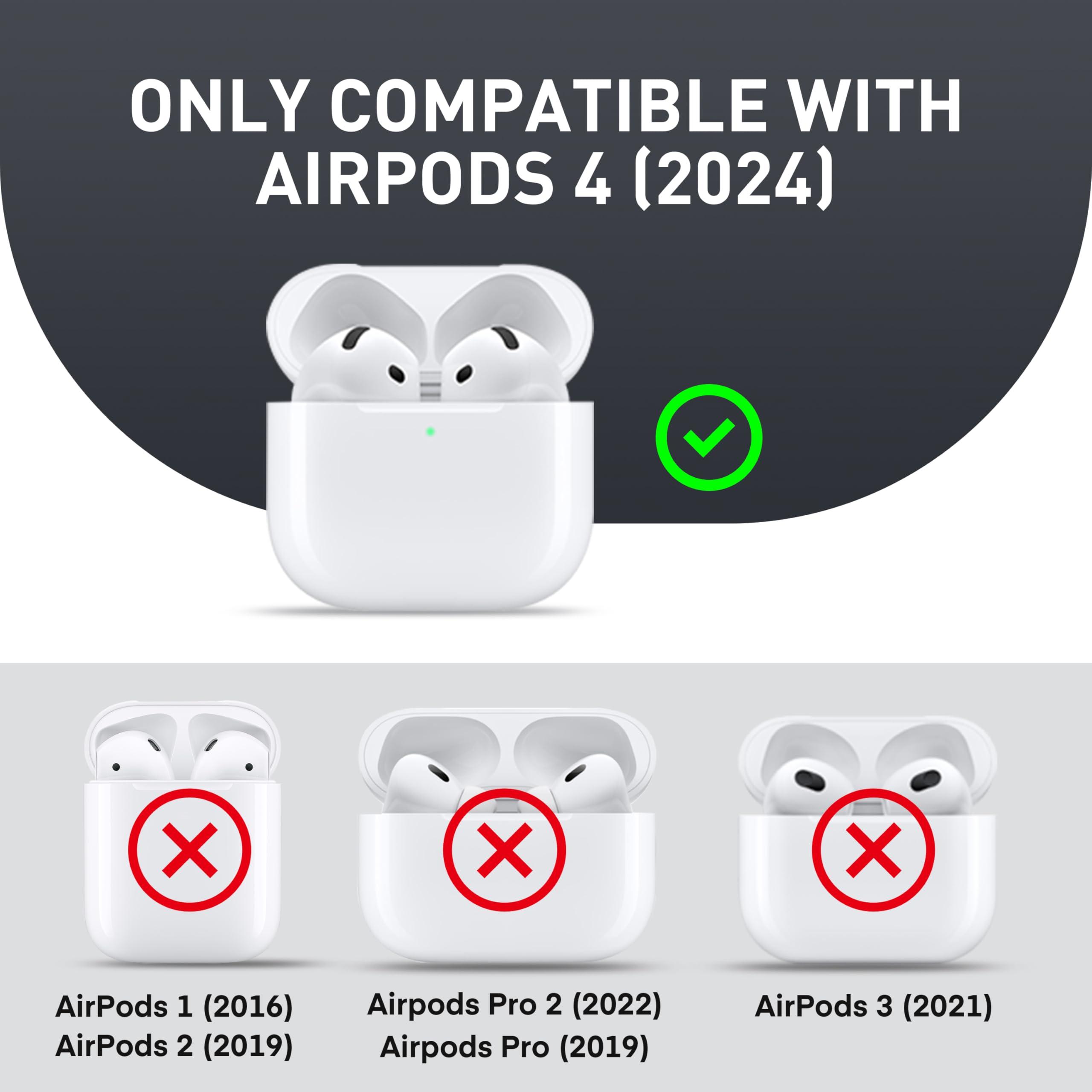 Maxjoy for AirPods 4 Case with Lock, AirPods 4th Generation Case Cover with Cleaner Kit Shockproof AirPod Gen 4 Protective Cases with Keychain Compatible with Apple AirPods4 2024 2025, Black - Image 5