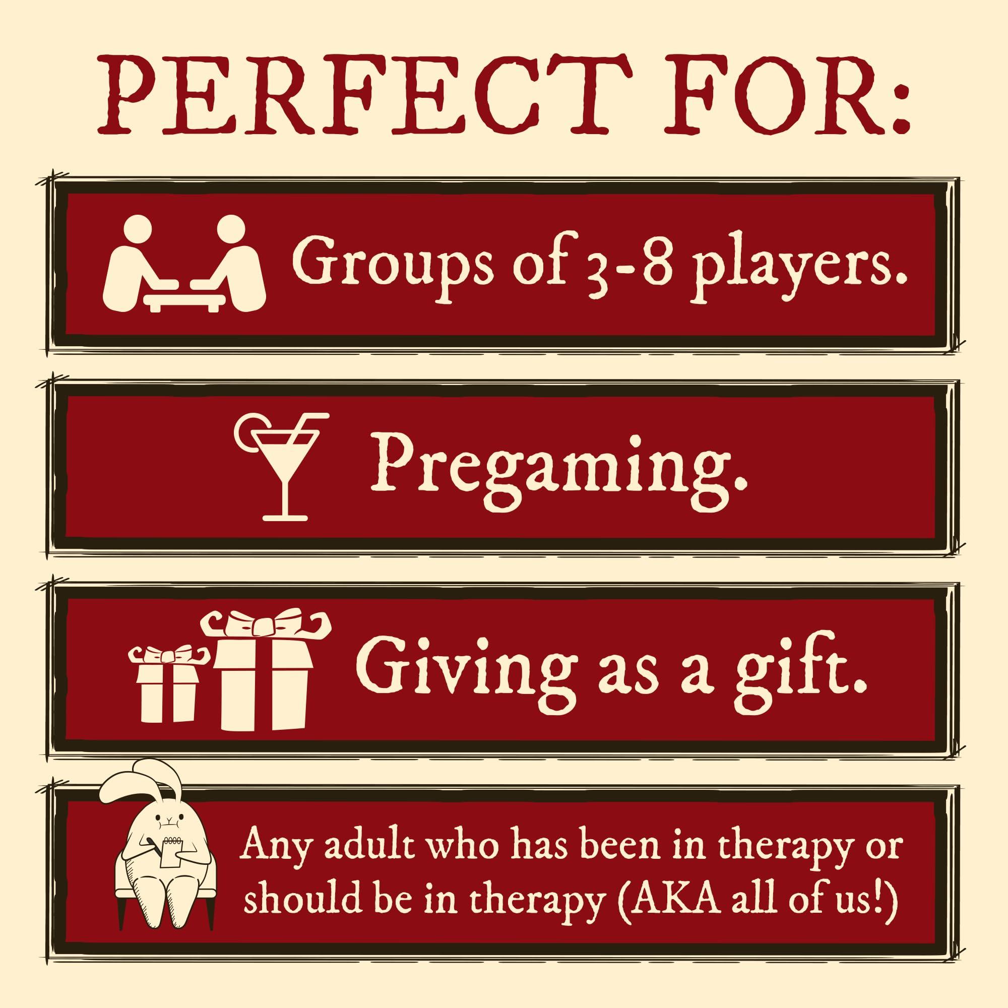 Exploding Kittens Horrible Therapist: Extra Horrible Edition 3-8 Players - Ages 17+ - 15 Minutes to Play - Comic Building Card Game - Ideal for Party, Family Game Night - White - Image 6