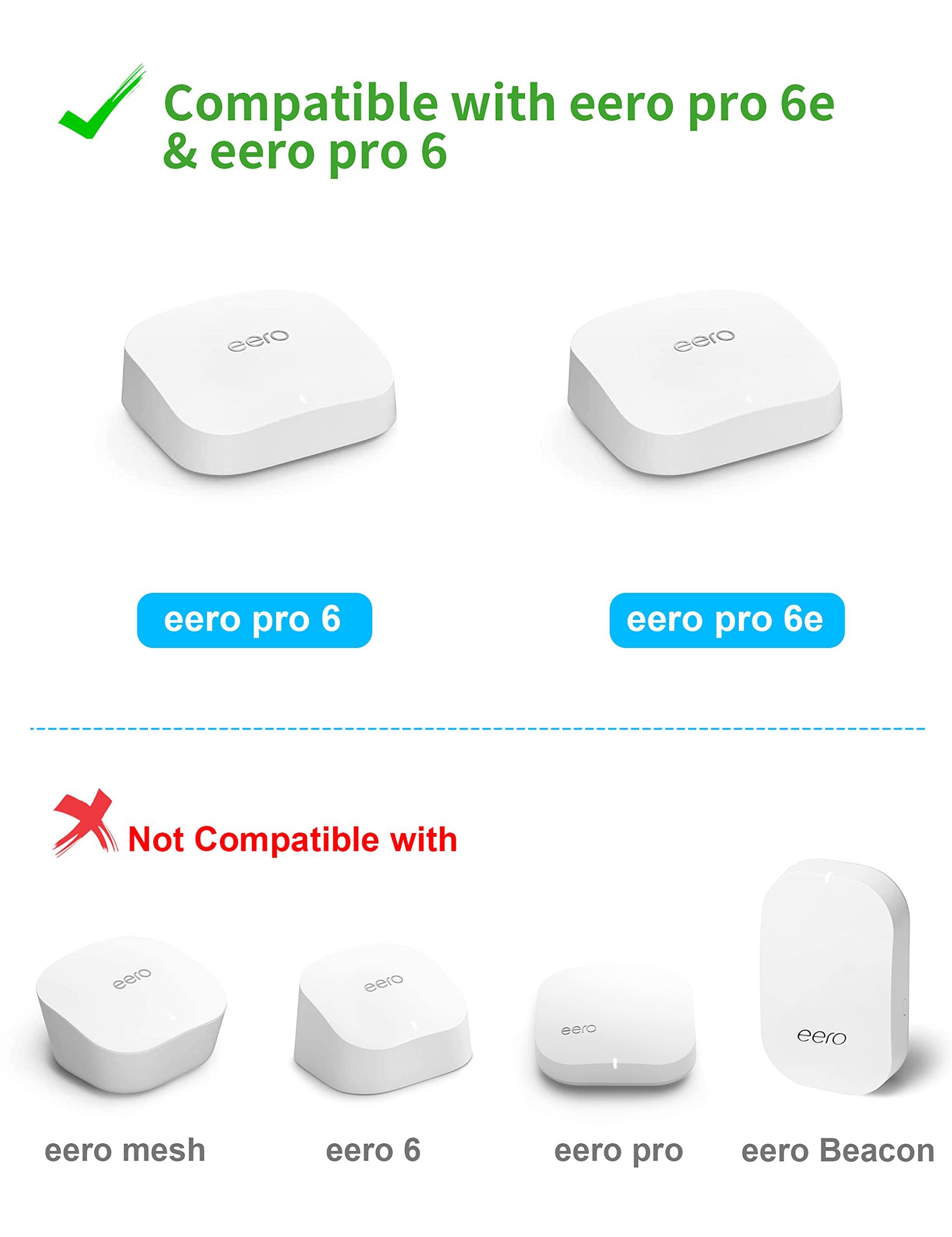 COOLWUFAN Wall Mount Holder for eero Pro 6/6E Home WiFi System - Simple and Sturdy Stand Bracket for Tri-Band Mesh Wi-Fi 6 System (White, 3 Pack) - Image 2