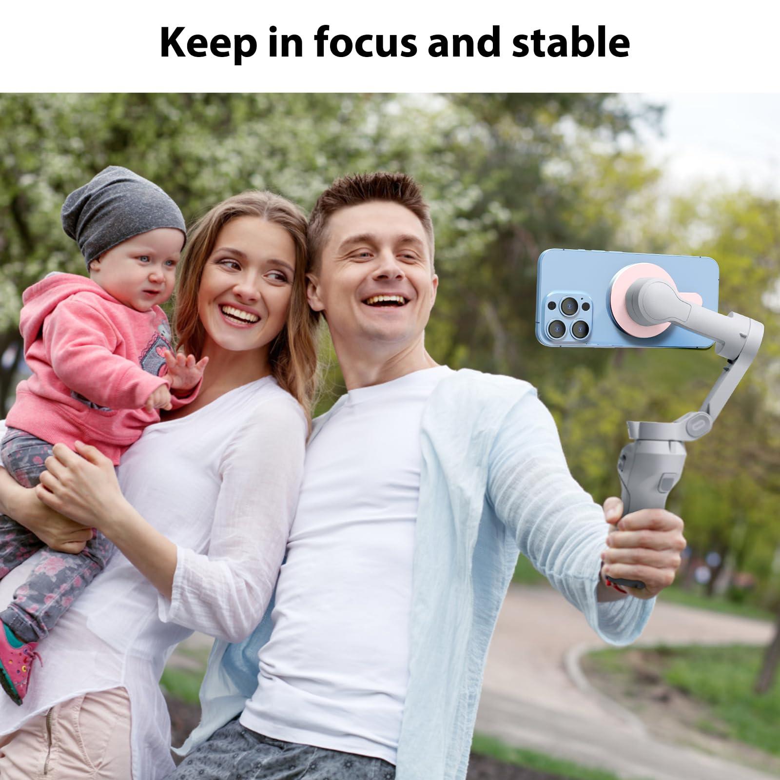 Aerbeis Magnetic Phone Clamp for DJI, Adapter Mount for DJI Gimbal Stabilizer Osmo Mobile 7 / 7P/ 6/ OM SE/OM 5/ OM 4 SE/OM 4, DJI OM Accessories Fit for Magsafe iPhone Android Smartphone - Image 2