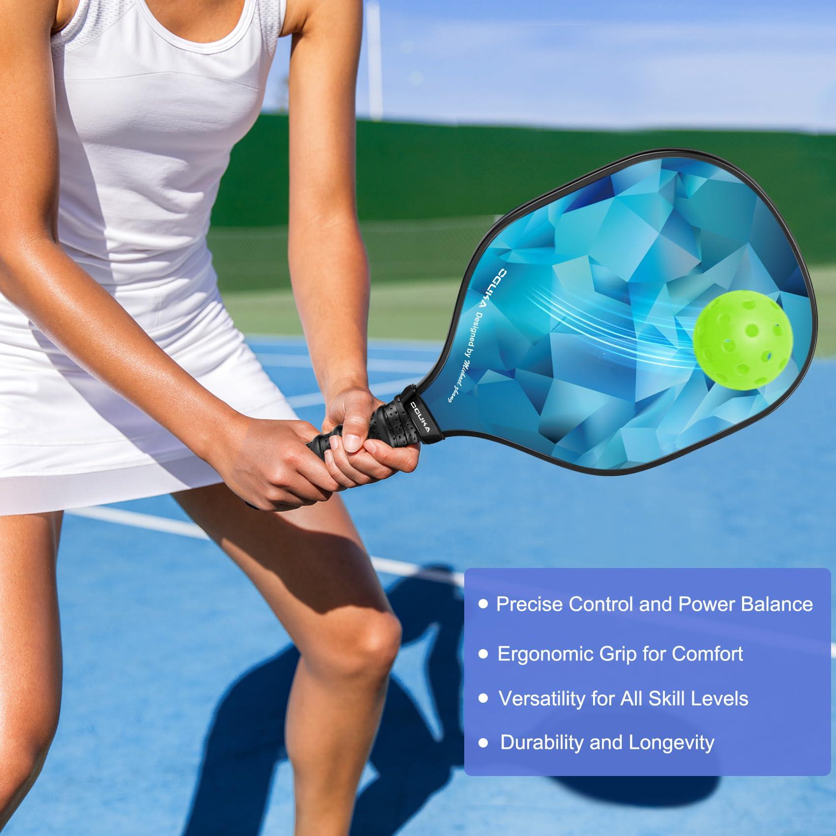 Oguka Pickleball Paddles, USAPA Approved Lightweight Pickleball Paddles Set of 4, 4 Pickleball Balls, 4 Cooling Towels& Bag, Premium Pickleball Rackets for Beginners & Pros - Image 5