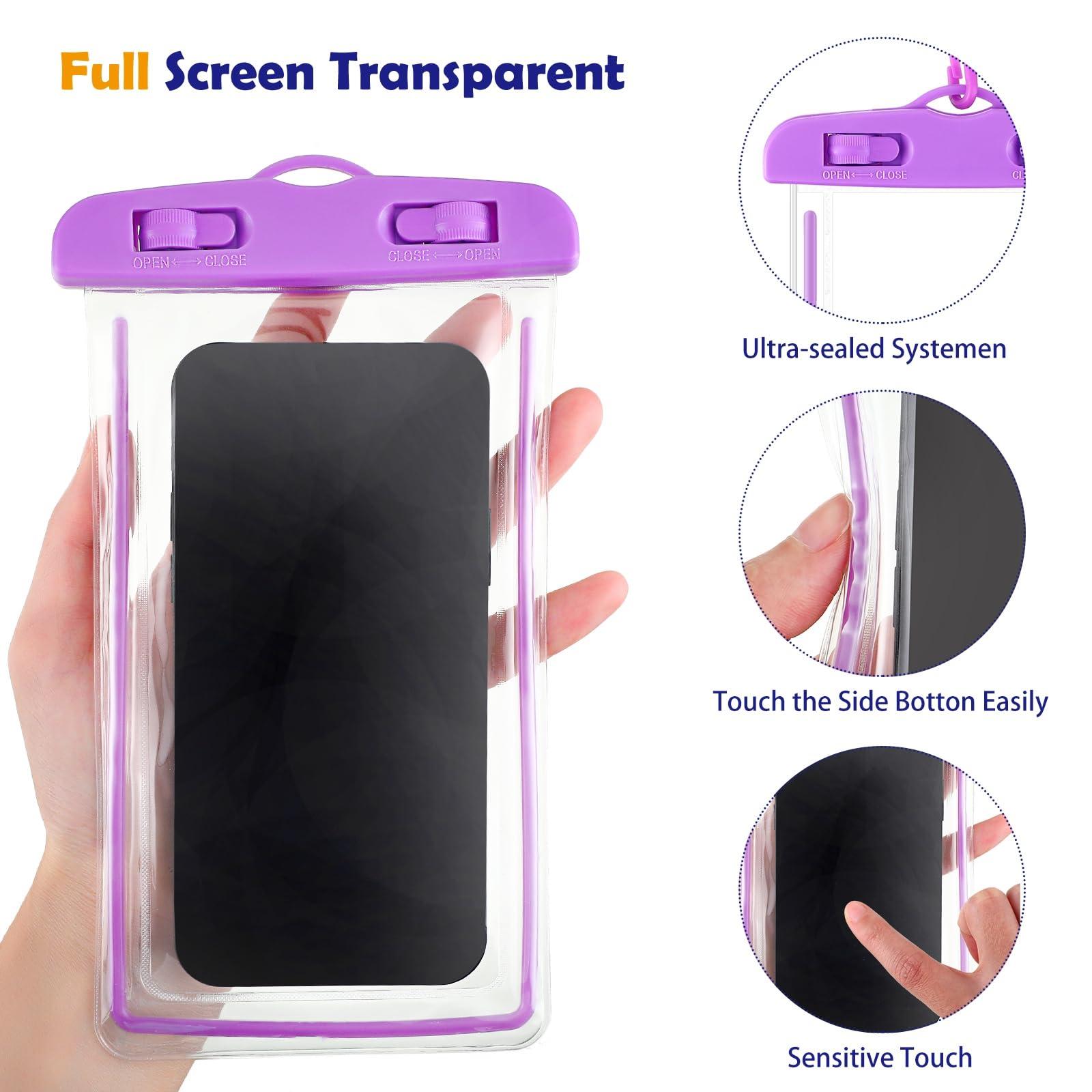 Flutesan 40 Pack Universal Clear Waterproof Phone Pouch Cell Phone Pouch Dry Bag Waterproof Cases Bag with Lanyard for Outdoor Sport Water Games Protect, up to 7 Inches(Multicolor) - Image 3