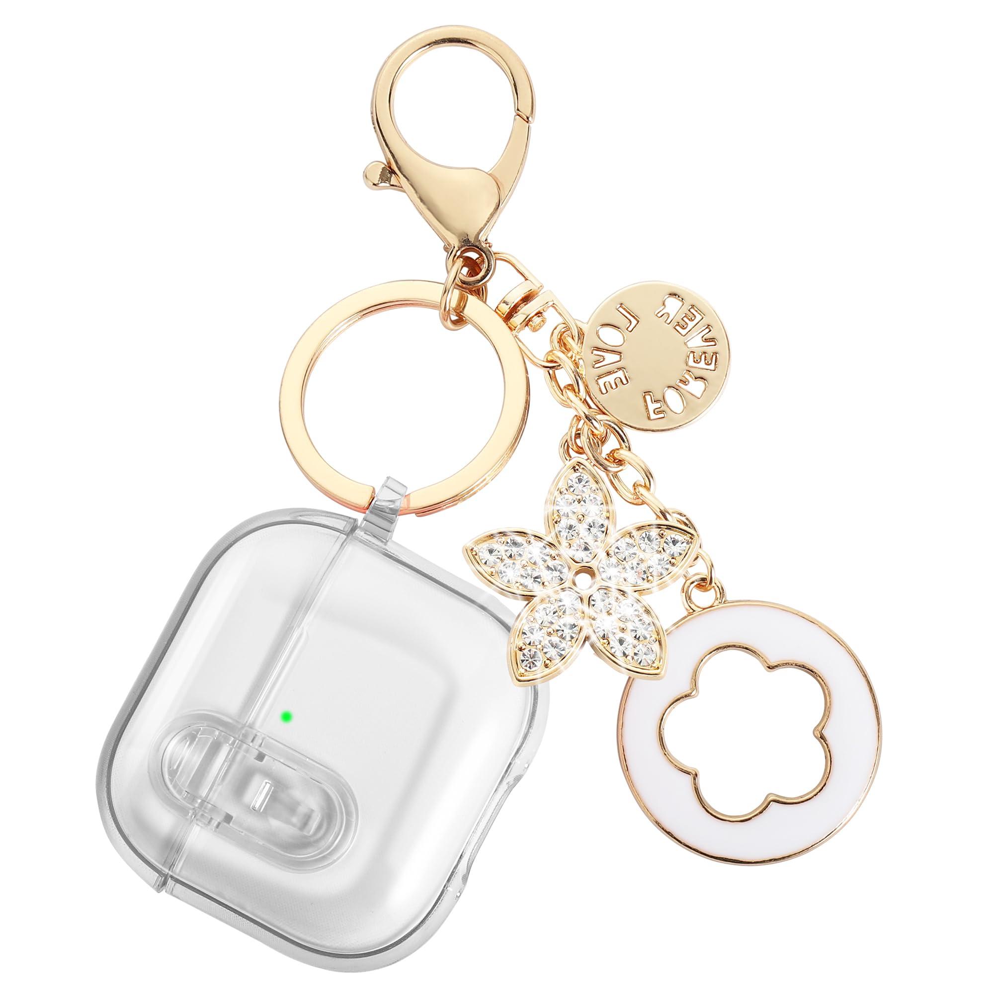 (with Safety Lock) Clear Case Compatible with Cute Apple Airpods 4 Case 2024 Women, Transparency Soft TPU Air pods 4 Gen Cases iPods 4 Earbuds Cases Girl Bling Keychain for Airpod iPods 4th Generation - Image 6
