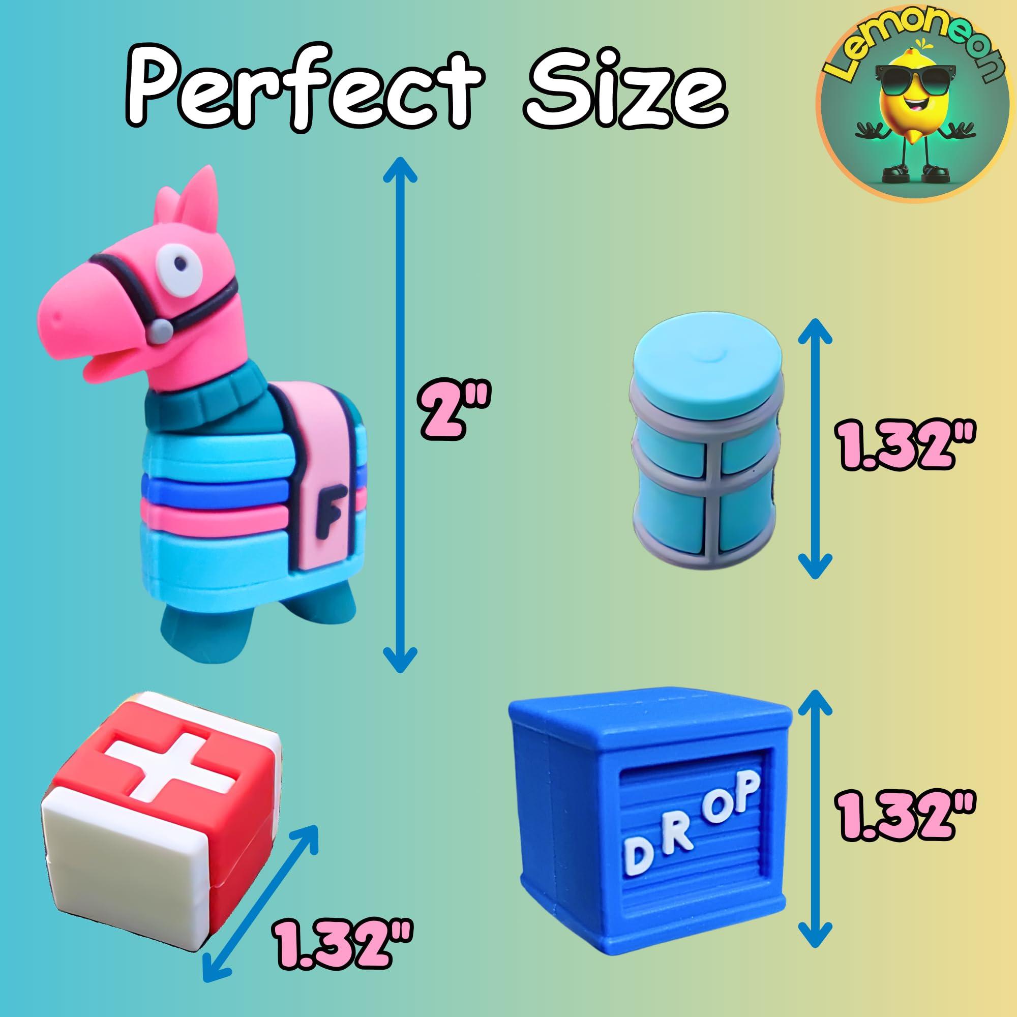 Markhomia Lemoneon Video Game Cake Toppers Upgraded Designs V2 Battle Royale Llama Decoration for Birthday Party Cake Decor 11Pcs/Set - Image 2