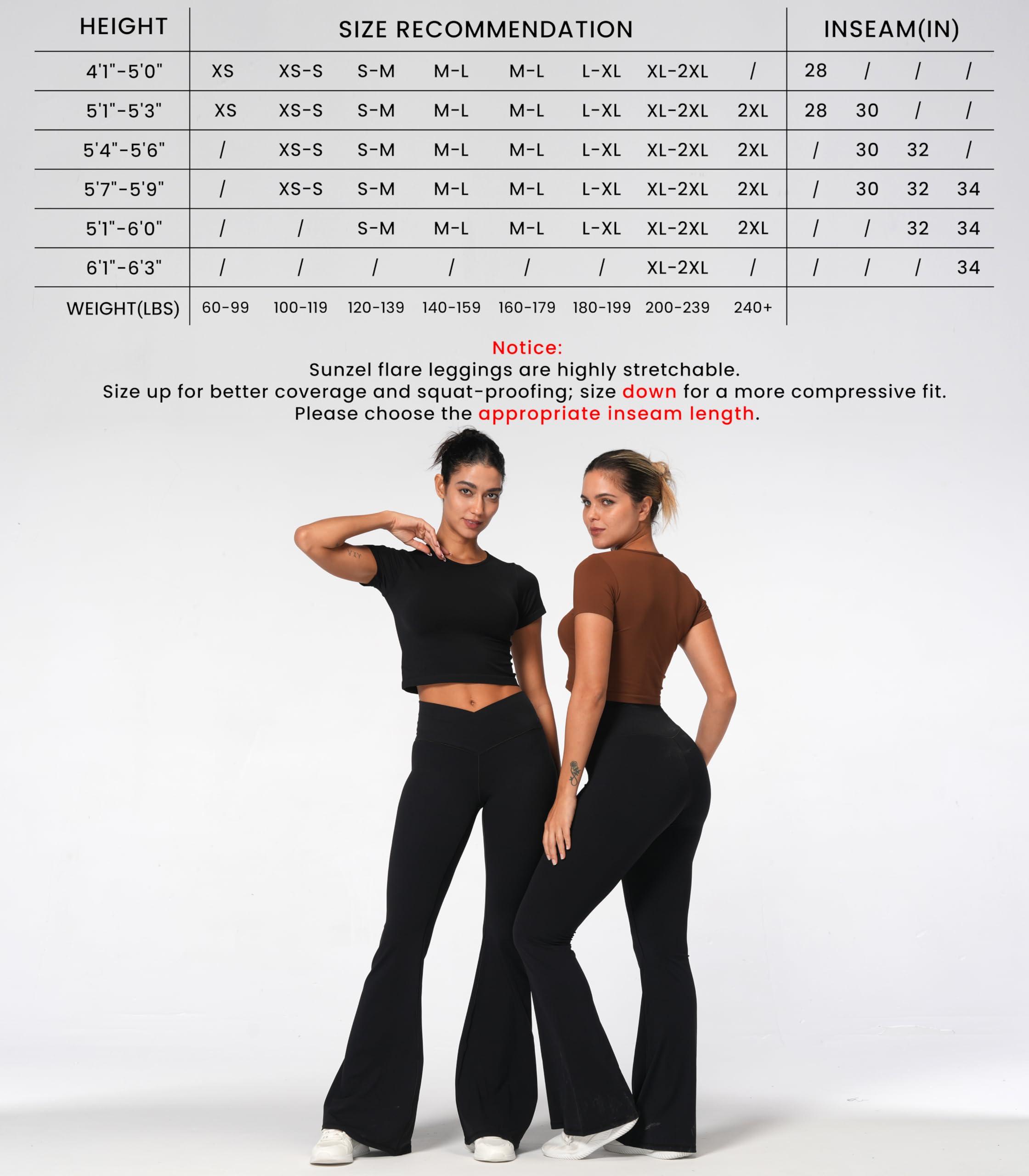 Sunzel Flare Leggings, Crossover Yoga Pants with Tummy Control, High-Waisted and Wide Leg - Image 2