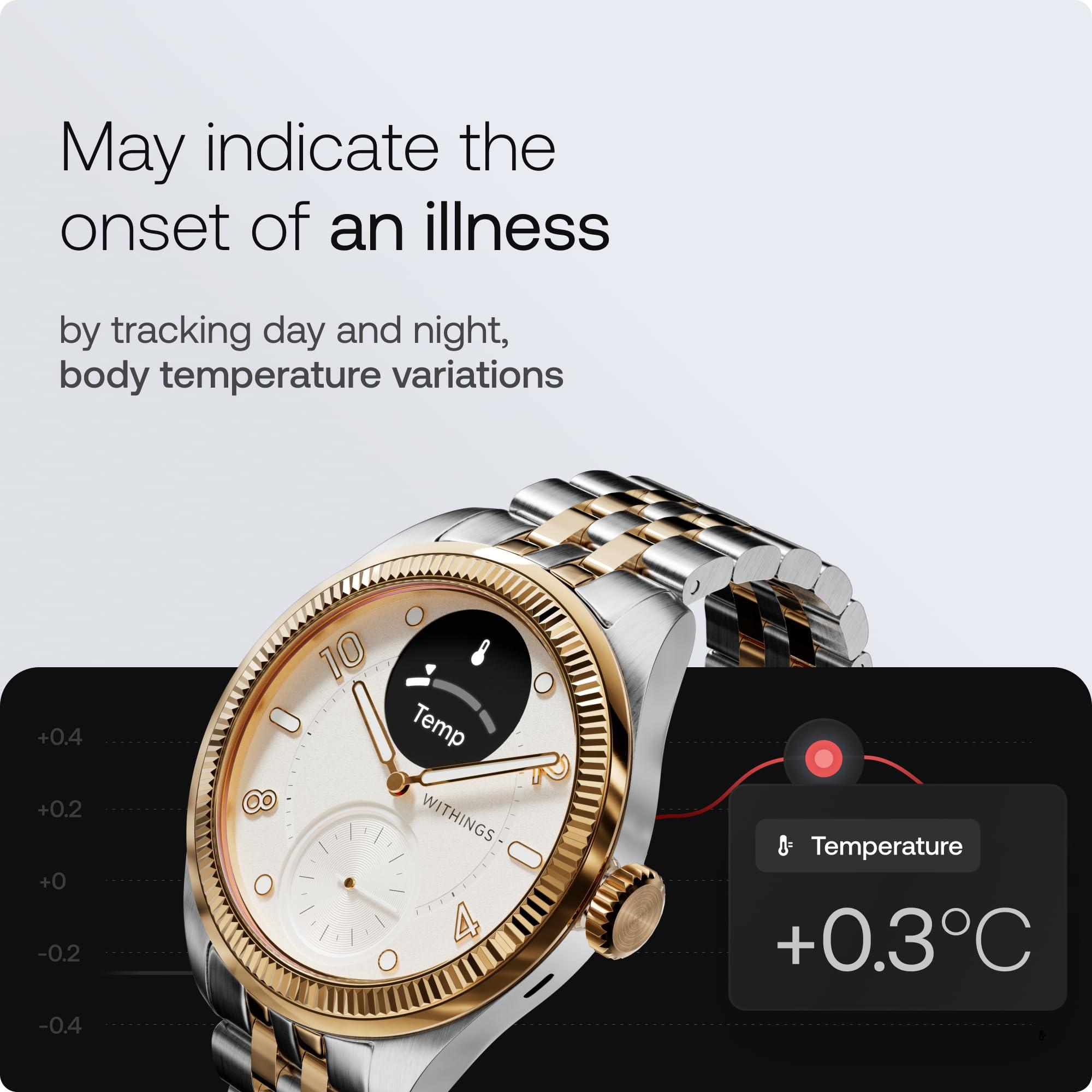 Withings Scanwatch Nova Brilliant - Health Hybrid Smart Watch for Men & Women - SPO2, Temperature Monitoring, Sleep, Respiratory Health, Cycle Monitoring, 30-Day Battery Life, Apple iOS/Android - Image 4