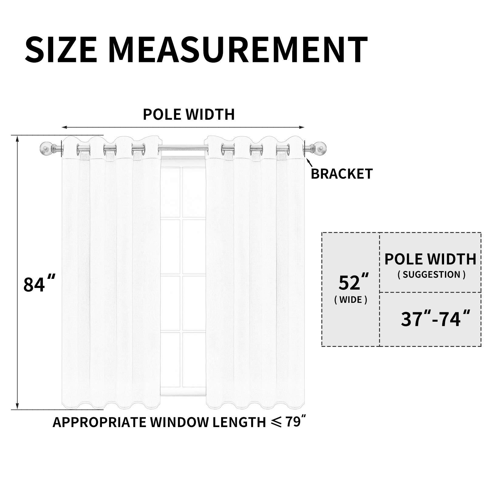 Easy-Going Blackout Curtains for Bedroom, Solid Thermal Insulated Grommet and Noise Reduction Window Drapes, Room Darkening Curtains for Living Room, 2 Panels (52x84 in,White) - Image 2