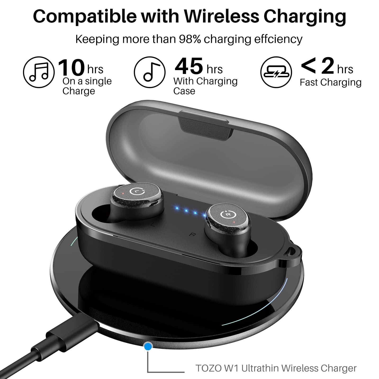 TOZO T10 True Wireless Bluetooth 5.3 Earbuds, 45H Playtime, Wireless Charging Case, IPX8 Waterproof Stereo Headphones in Ear Built in Mic Headset Premium Sound with Deep Bass, 32 Preset EQs via APP - Image 5