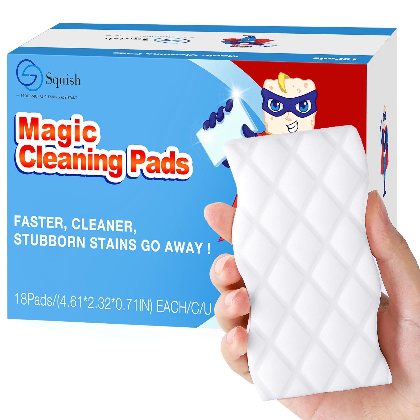 Squish Magic Eraser Sponge, 18 Pack Cleaning Pads for Walls, Oven, Kitchen, and Shoe Cleaner With Melamine Foam, Universal Cleaner
