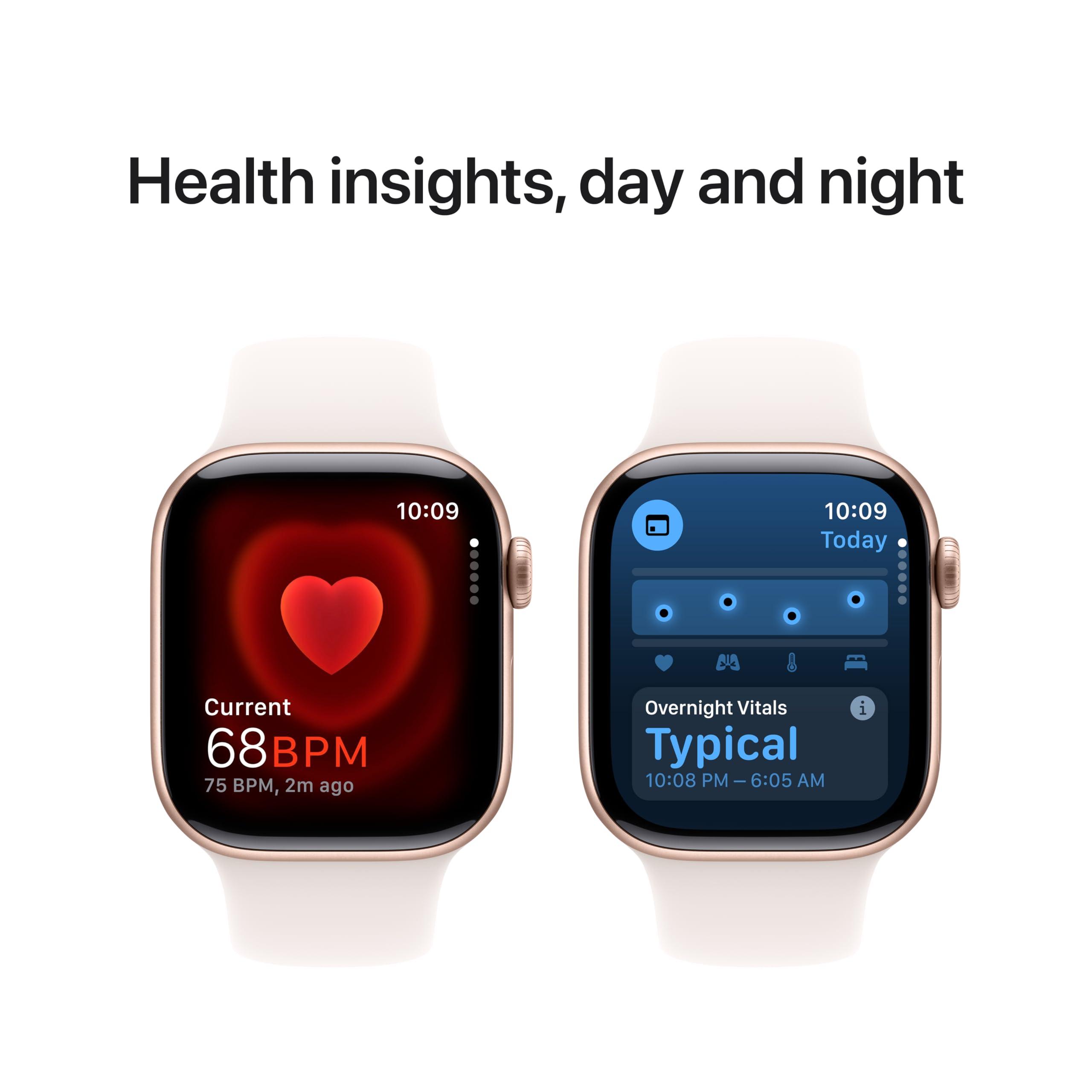 Apple Watch Series 10 [GPS + Cellular 42mm case] Smartwatch with Rose Gold Aluminium Case with Light Blush Sport Band - S/M. Fitness Tracker, ECG App, Always-On Retina Display, Water Resistant - Image 6