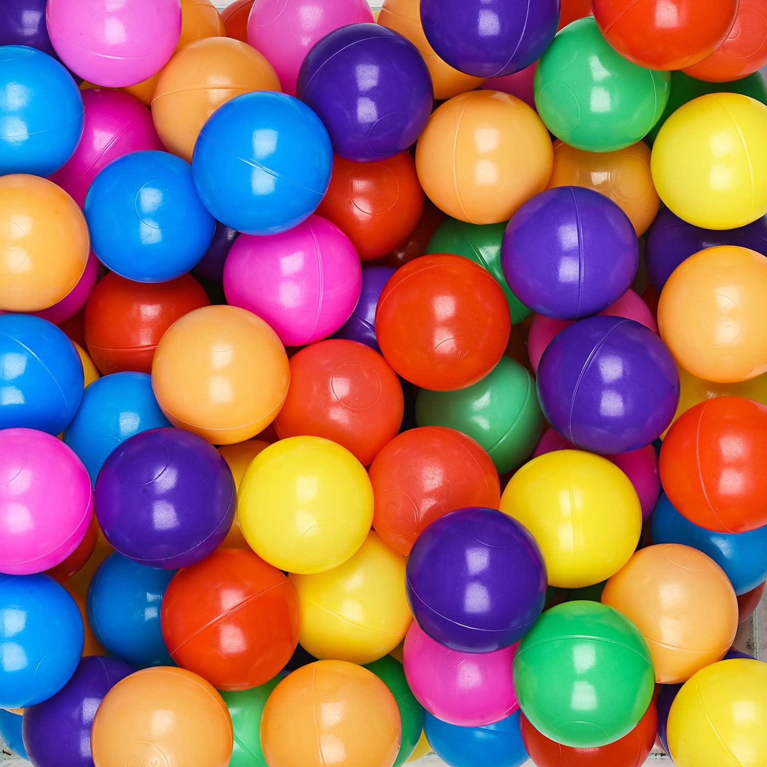 Hovenlay Ball Pit Balls Phthalate Free BPA Free Crush Proof Plastic - 7 Bright Colors in Reusable Play Toys for Kids with Storage Bag - Image 2