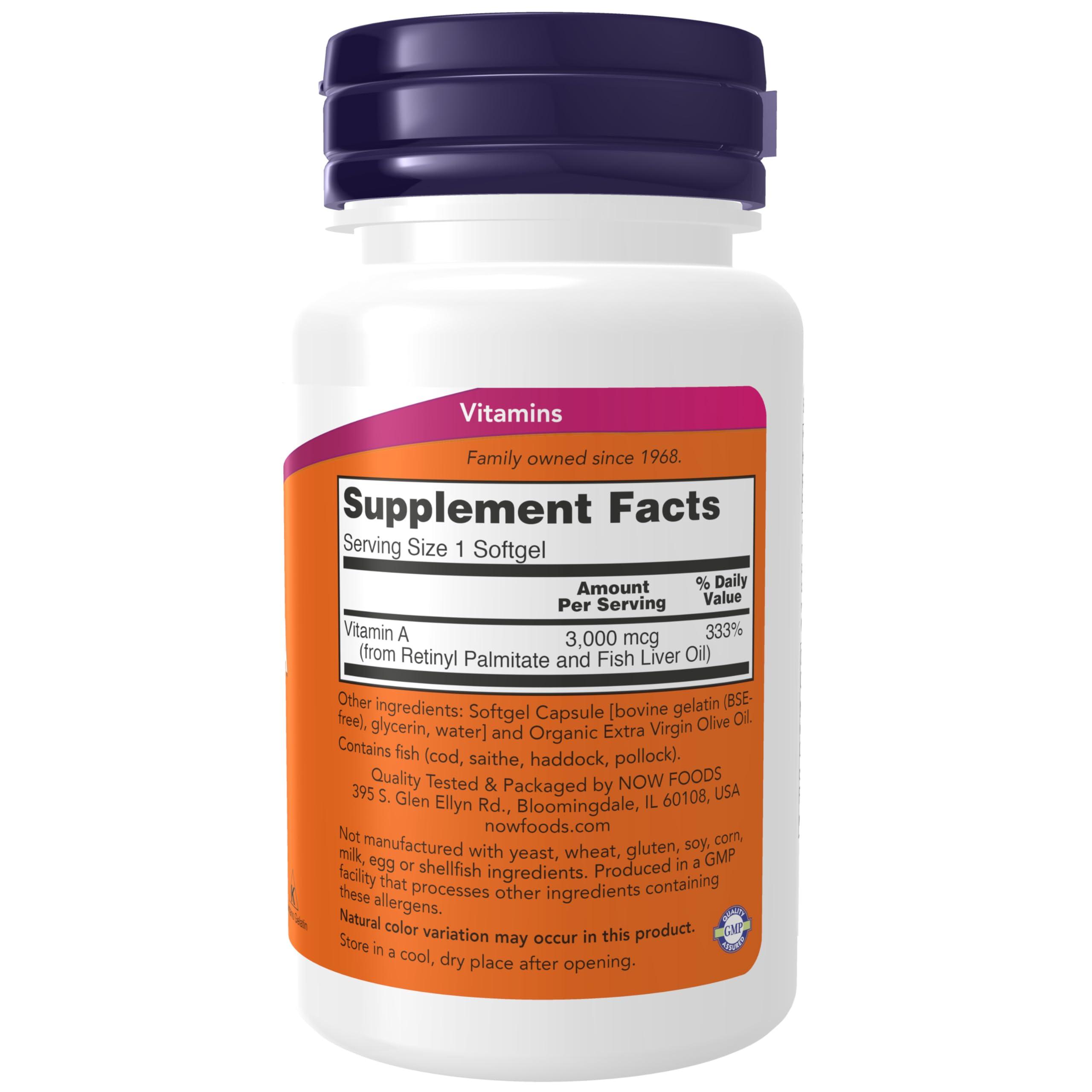 NOW Supplements, Vitamin A 10,000 IU, Eye Health*, Essential Nutrition, 100 Softgels - Image 2