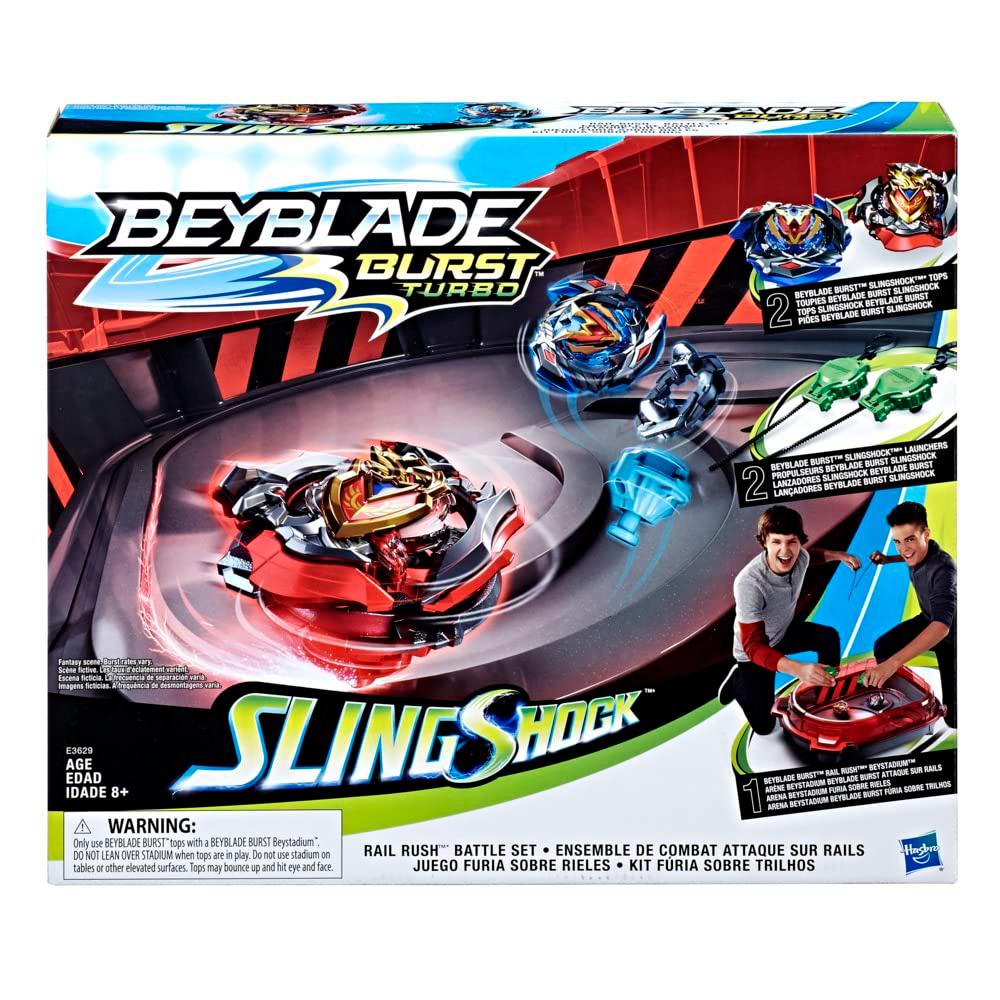 BEYBLADE Burst Turbo Slingshock Rail Rush Battle Set - Complete Set Burst Beystadium, Battling Tops, and Launchers (Amazon Exclusive) - Image 3