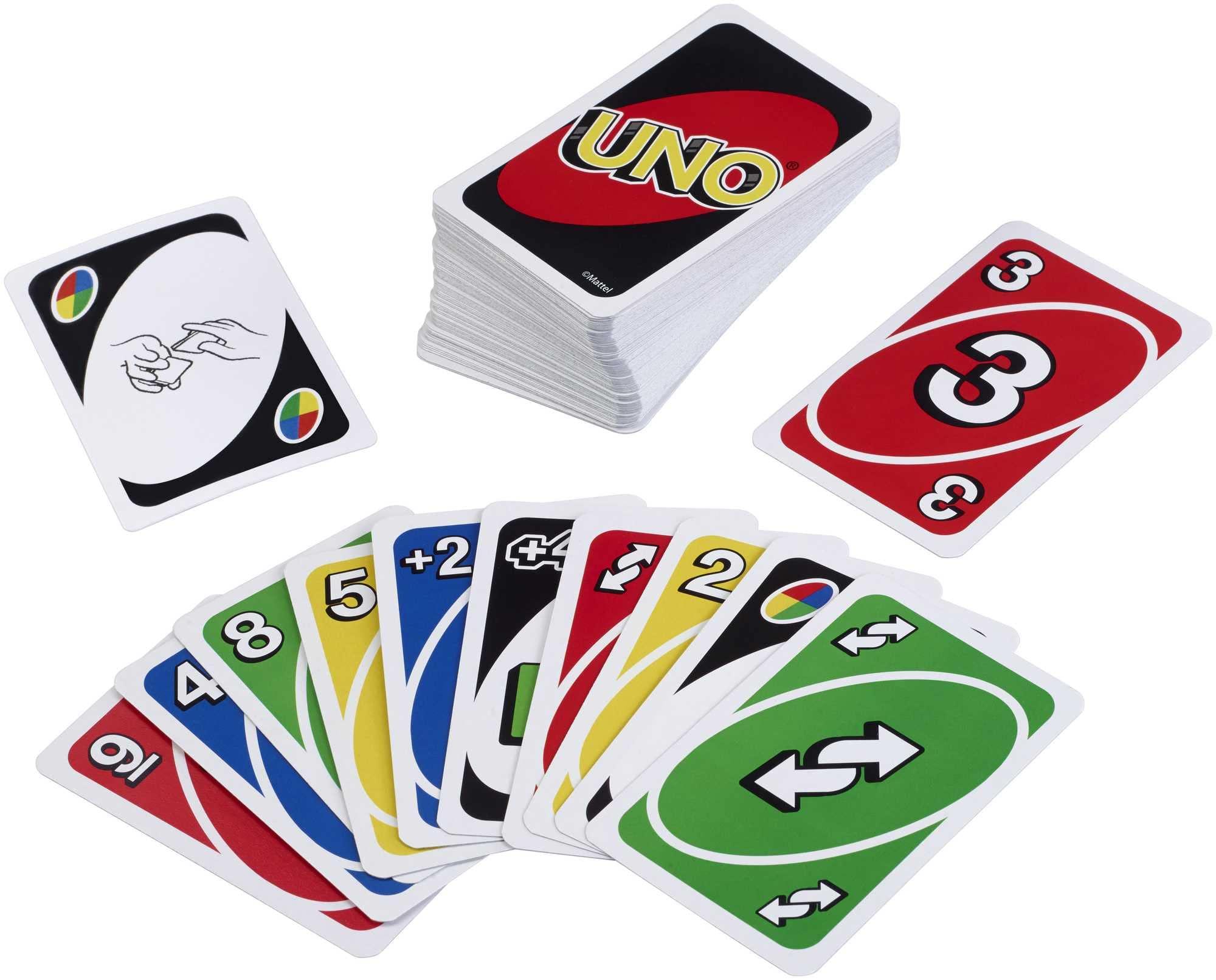 UNO - Classic Colour & Number Matching Card Game - 112 Cards - Customizable & Erasable Wild - Special Action Cards Included - Gift for Kids 7+, W2087 - Image 4