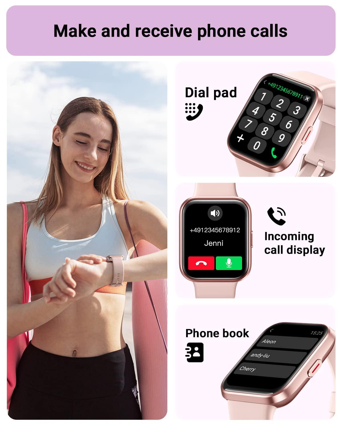 Smart Watch for Women Android & iPhone, Alexa Built-in, 1.8" Touch Screen Fitness Tracker with Answer/Make Calls, IP68 Waterproof Heart Rate/Sleep/SpO2 Monitor, Pedometer, 100+ Sport Modes - Image 2