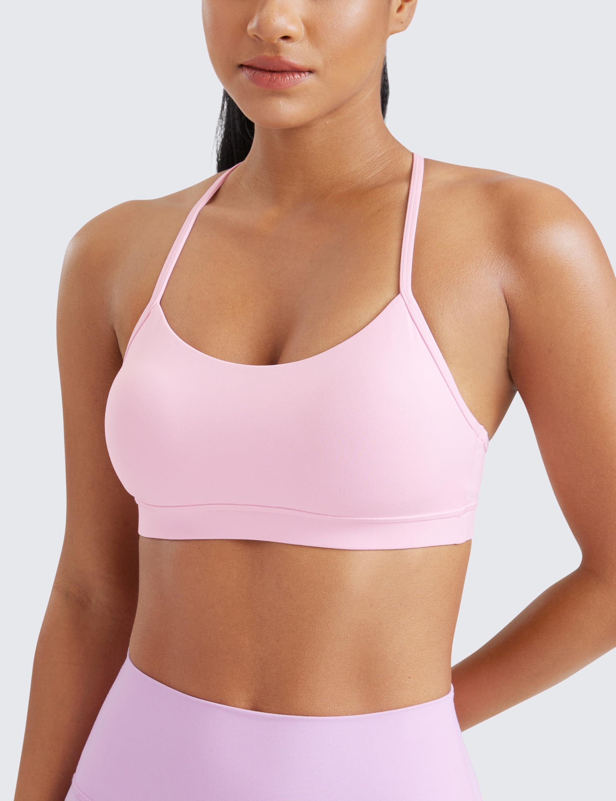 CRZ YOGA Butterluxe Womens Y Back Sports Bra - Padded Racerback Low Impact Spaghetti Thin Strap Workout Yoga Top - Image 2