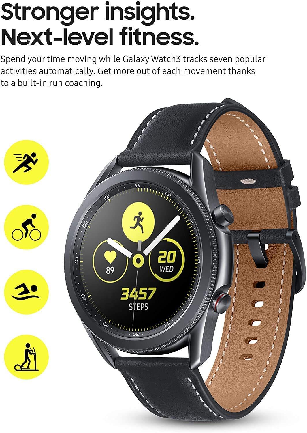 Samsung Galaxy Watch 3 (45mm, GPS, Bluetooth) Smart Watch with Advanced Health Monitoring, Fitness Tracking, and Long Lasting Battery - Mystic Black (Renewed) - Image 4