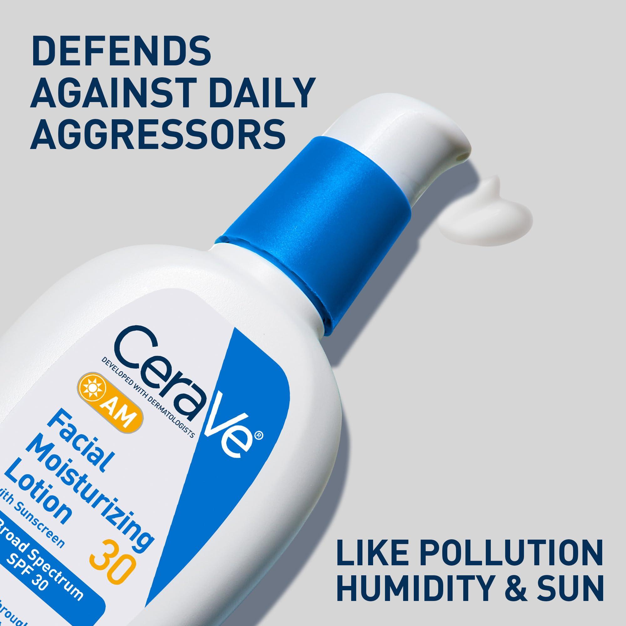 CeraVe AM Facial Moisturizing Lotion with SPF 30, Oil-Free Face Moisturizer with SPF, Formulated with Hyaluronic Acid, Niacinamide & Ceramides, Non-Comedogenic, Broad Spectrum Sunscreen, 3 Ounce - Image 2