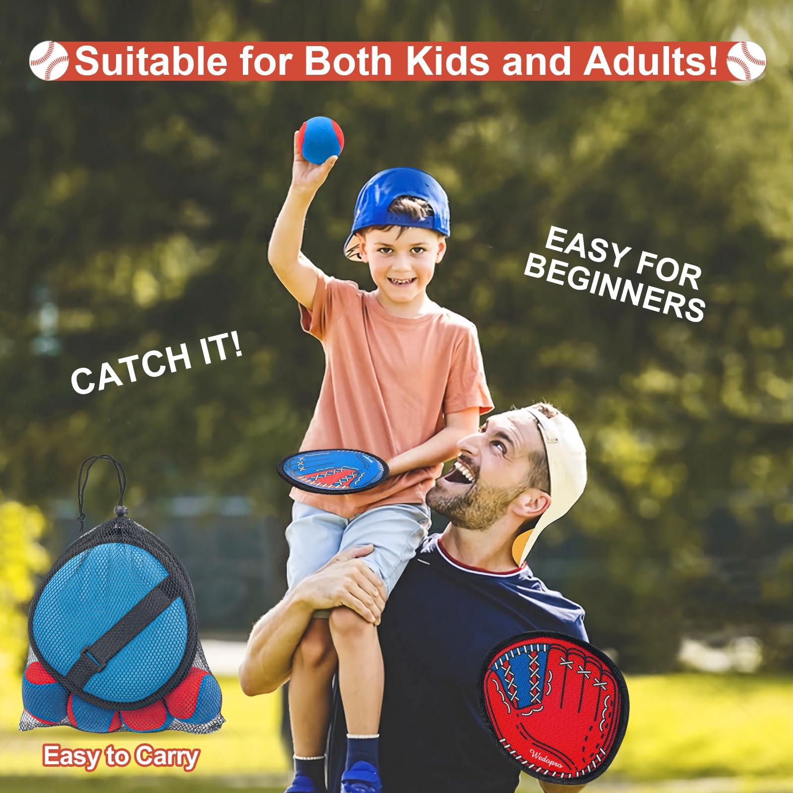 Toss and Catch Ball Game, Kids Toddler Baseball Glove & Catch Ball Toys, Kids Outdoor Games for Family, Toys for Beach Pool Yard Outside, Birthday Gift for Ages 3 4 5 6 7 8-12 Year Old Boys Girls - Image 2