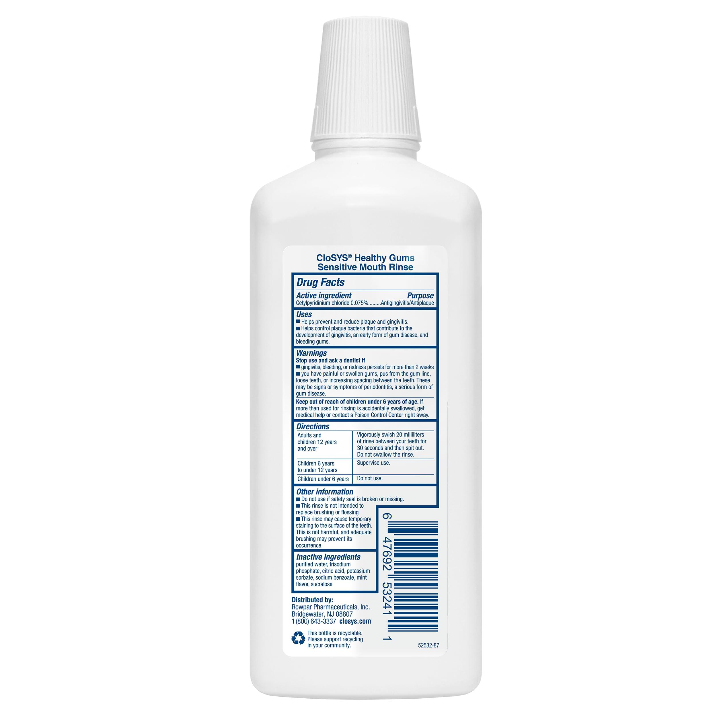 Closys Healthy Gums Mouthwash, Antiplaque and Anti-gingivitis for Gum Health, Non-Burning, Non-Irritating – 32 Fl Oz - Image 2