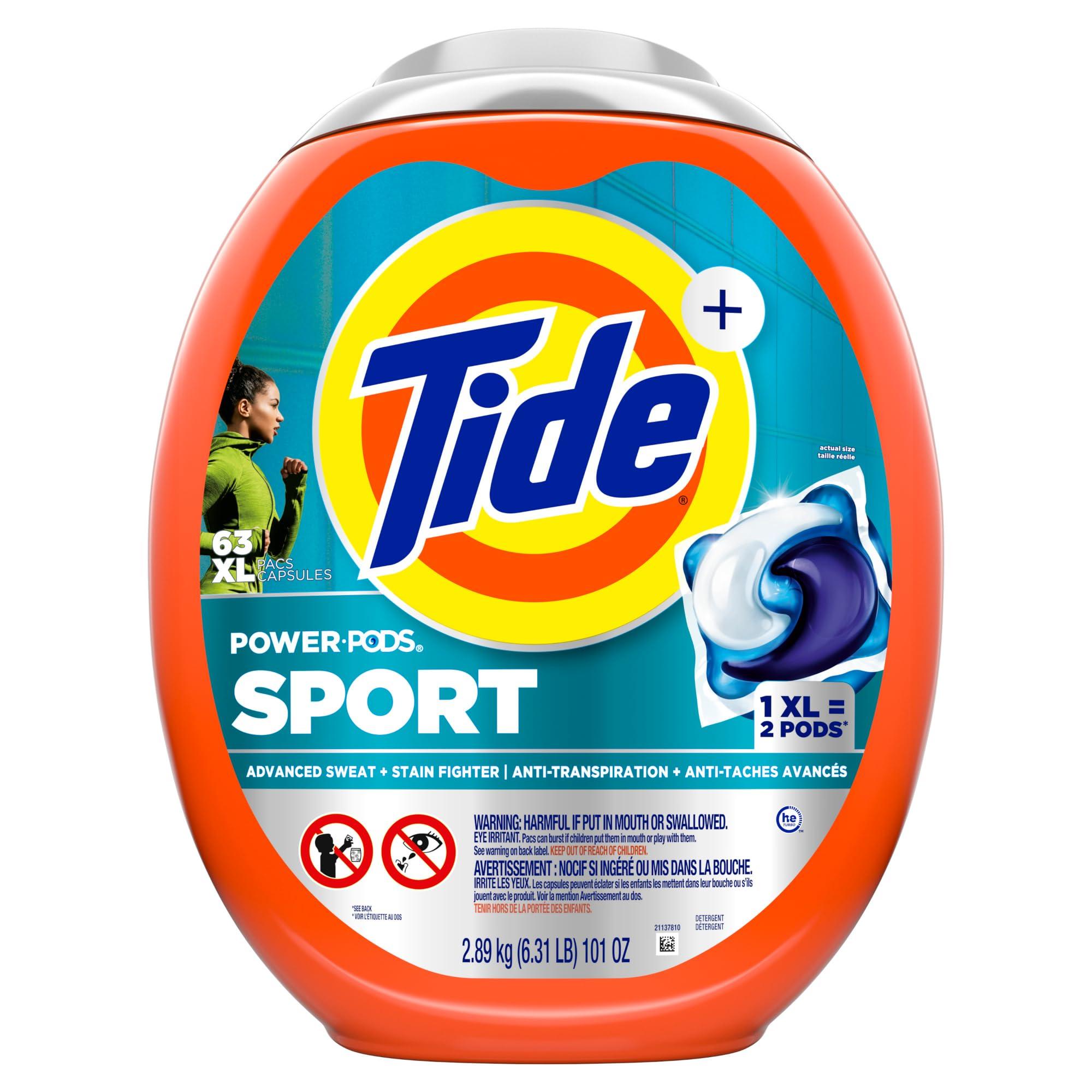 Tide Power PODS Laundry Detergent Soap Pacs with Febreze Sport, 63 Count, Laundry Pods with Febreze Freshness and Sport Odor Defense (133) - Image 10