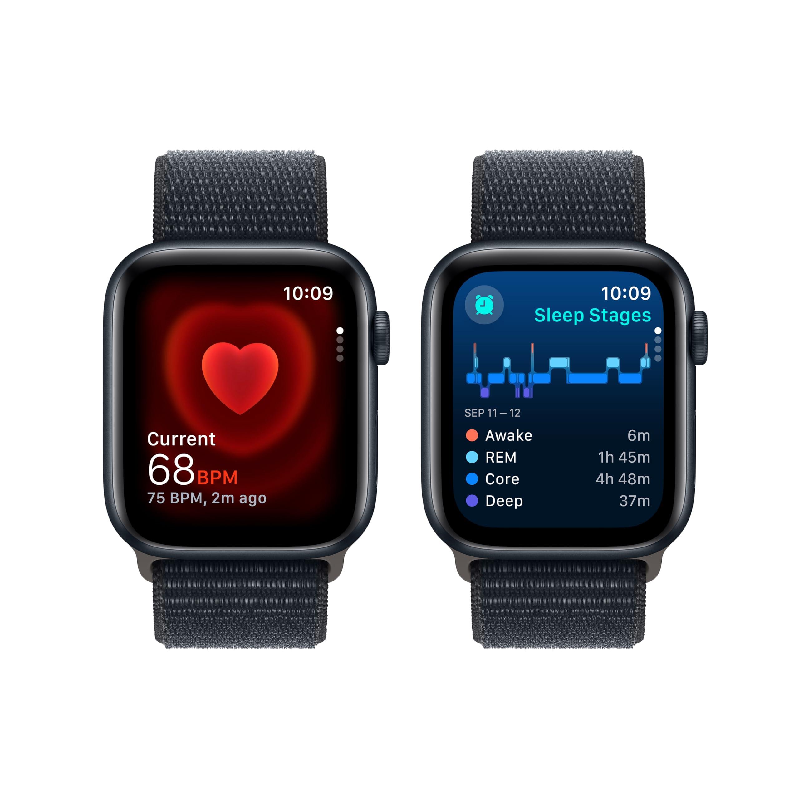 Apple Watch SE (2nd Gen) [GPS + Cellular, 44mm] - Midnight Aluminum Case with Midnight Sport Loop Band, M/L (Renewed) - Image 4