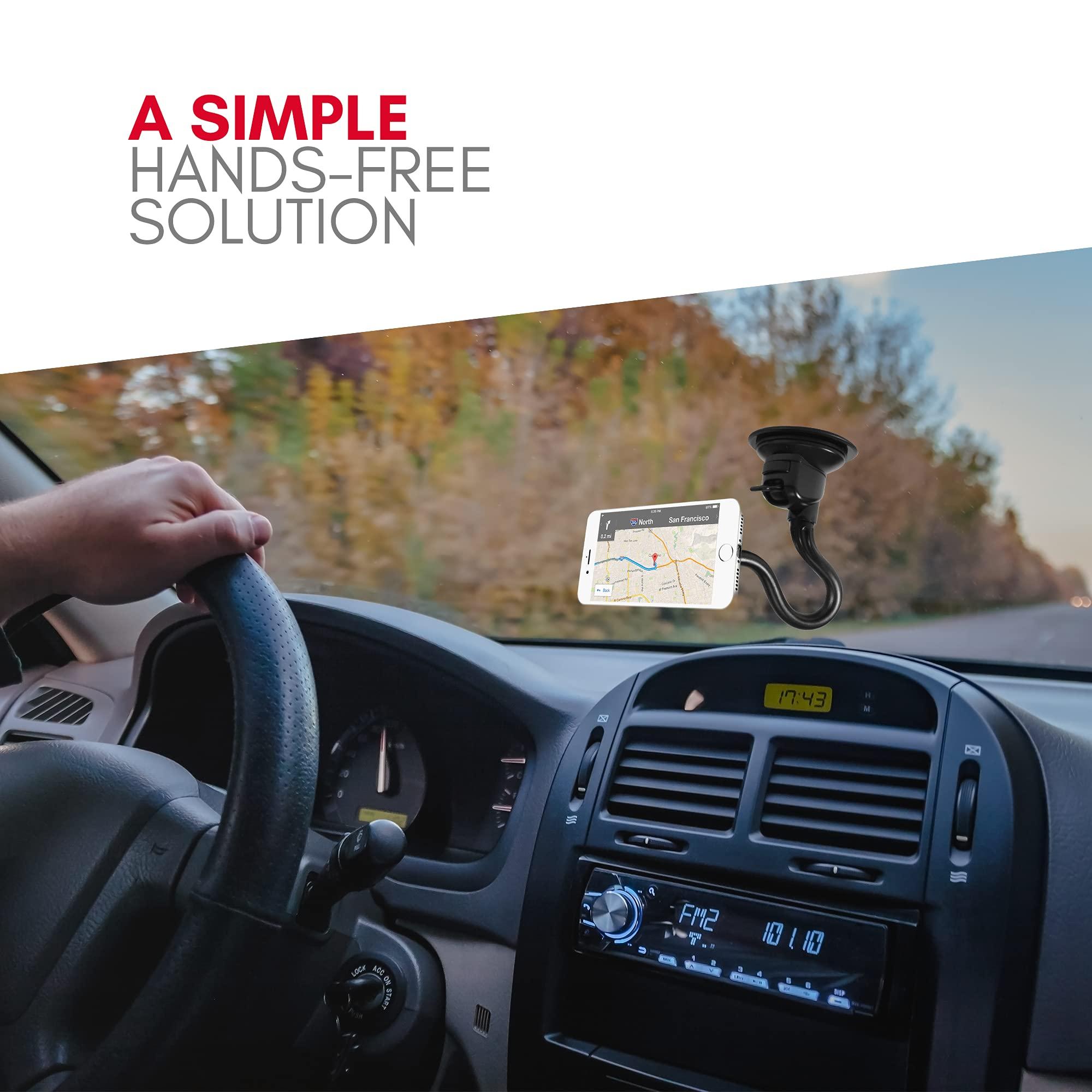 Macally Windshield Phone Mount for Car Magnetic - Suction Cup Window Mount Phone Holder with 8" Long Gooseneck Arm & Super Strong Magnet Mount for Smartphone and iPhone - Image 7