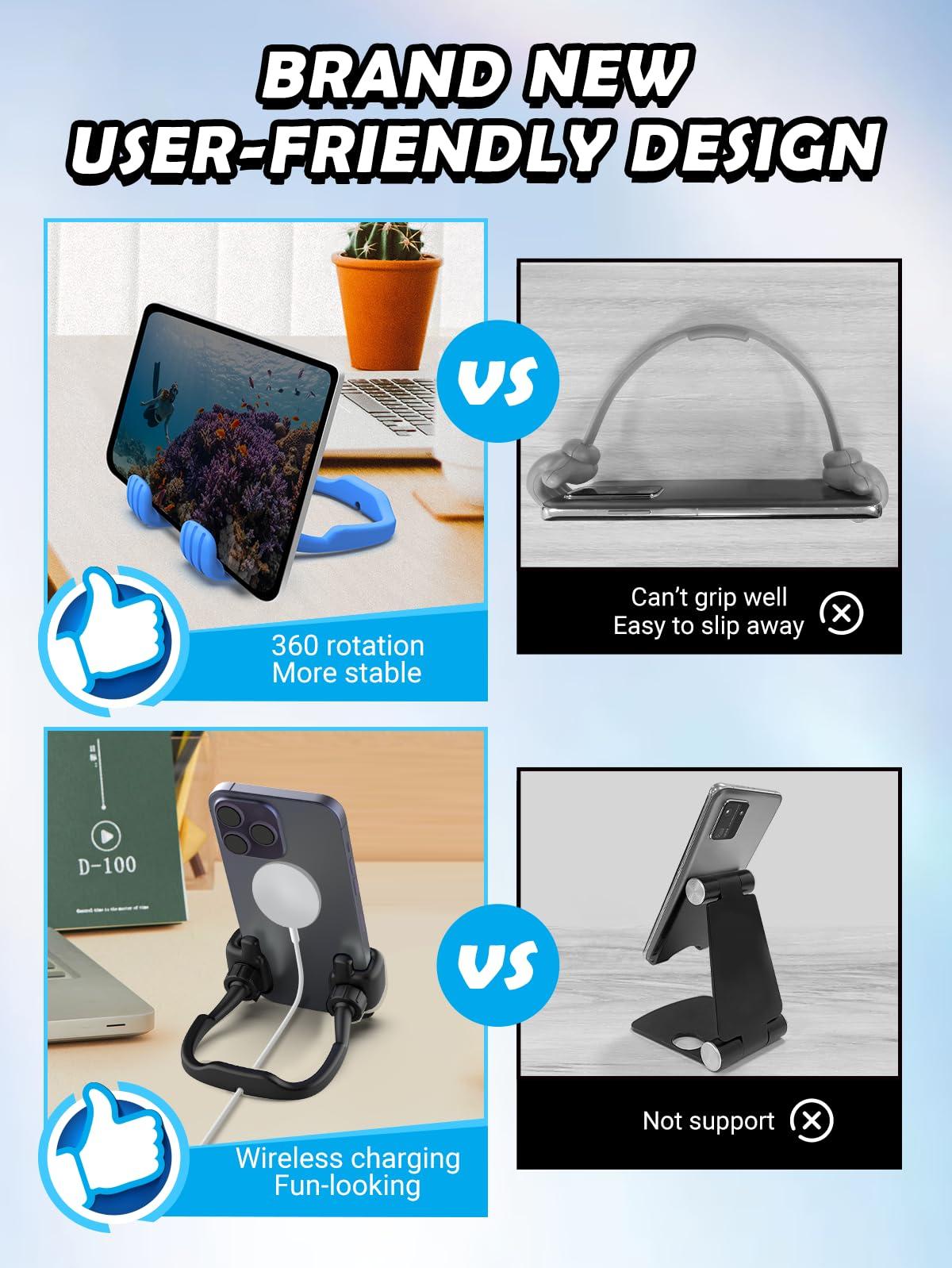 Dad Gifts for Fathers Day from Daughter Son Cell Phone Stand: 2 Pack UPGRADE Adjustable Thumbs Up Lazy Phone Holder for Desk Fun Birthday Gifts for Grandma Teens Girls Boys Adults Husband from Wife - Image 5