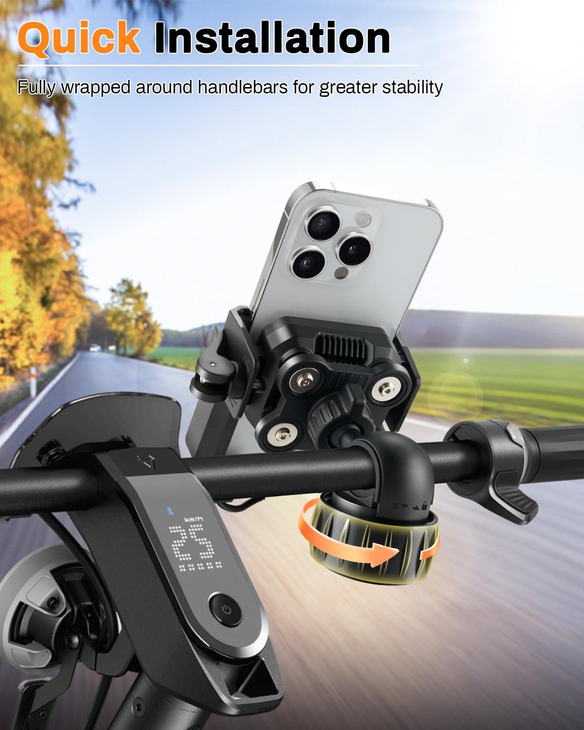 JUSTTOP Motorcycle Phone Mount Holder,Bike Phone Mount Holder[Unobstructed Camera],for iPhone and More 4.7"-7" Smartphones,Motorcycle Accessories and Bike Accessories - Image 2